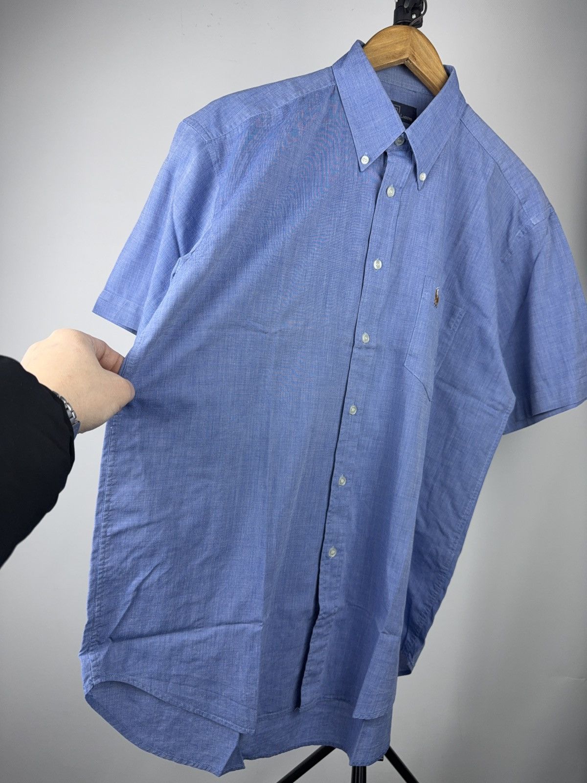 Polo Ralph Lauren 90s Vintage Polo Ralph Lauren Button Short Down Shirt Blue Size US L / EU 52-54 / 3 - 5 Thumbnail