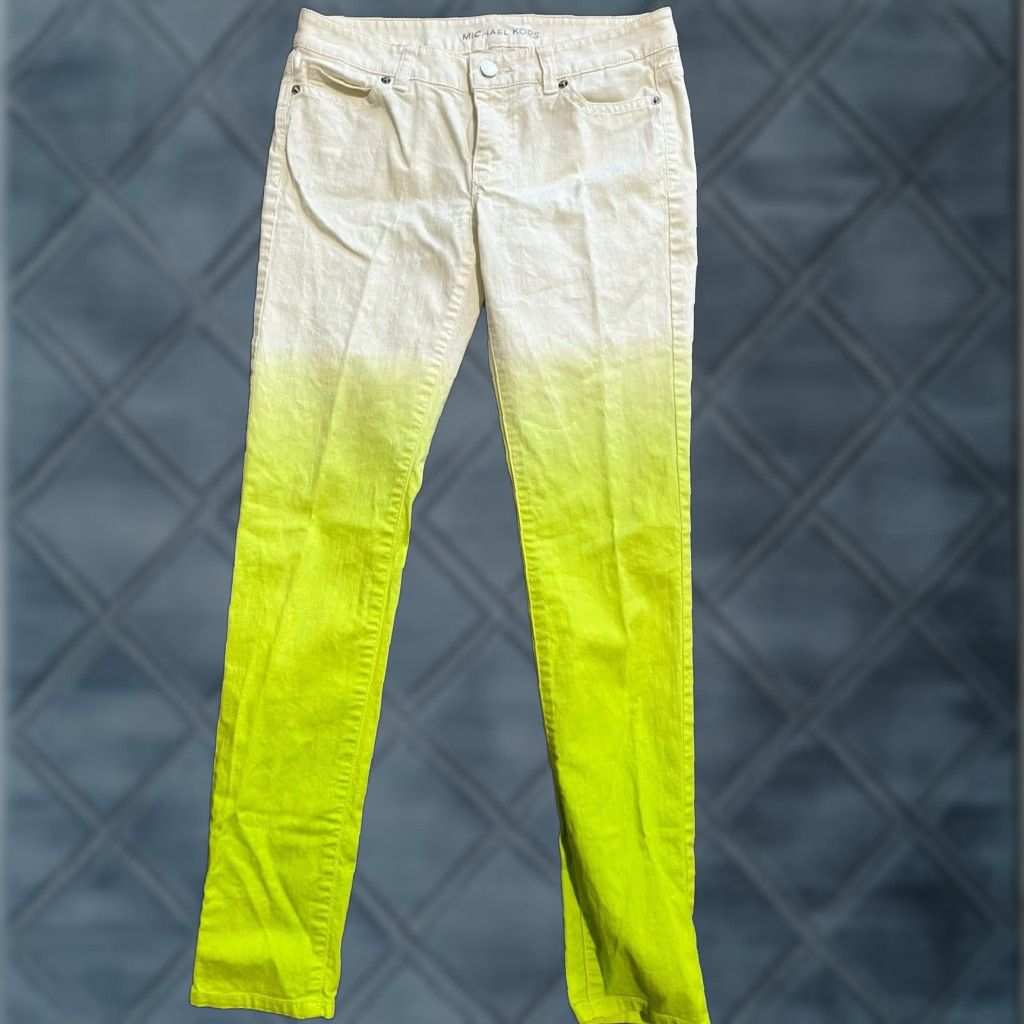Michael Kors Michael Kors Jeans Skinny 2 White/Green 2 Colors Stretch MidRise Zip Fly Women Size 26" / US 2 / IT 38 - 1 Thumbnail