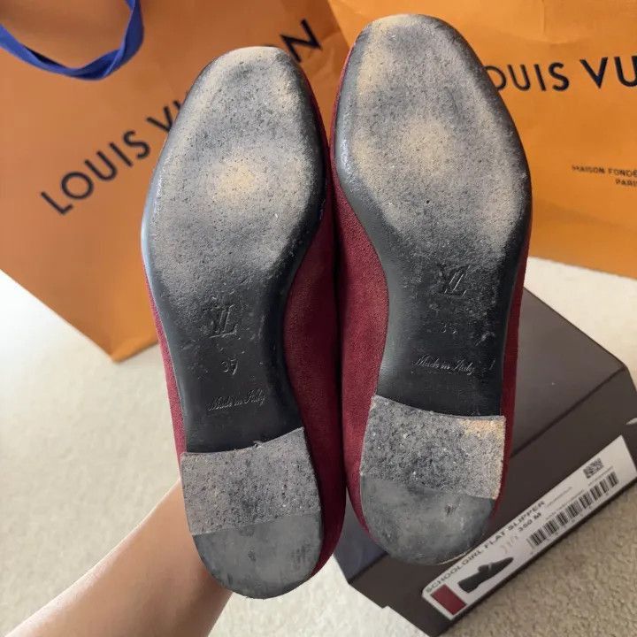 Louis Vuitton Louis Vuitton Women's Red Loafers -2508 Size US 5 / IT 35 - 7 Thumbnail