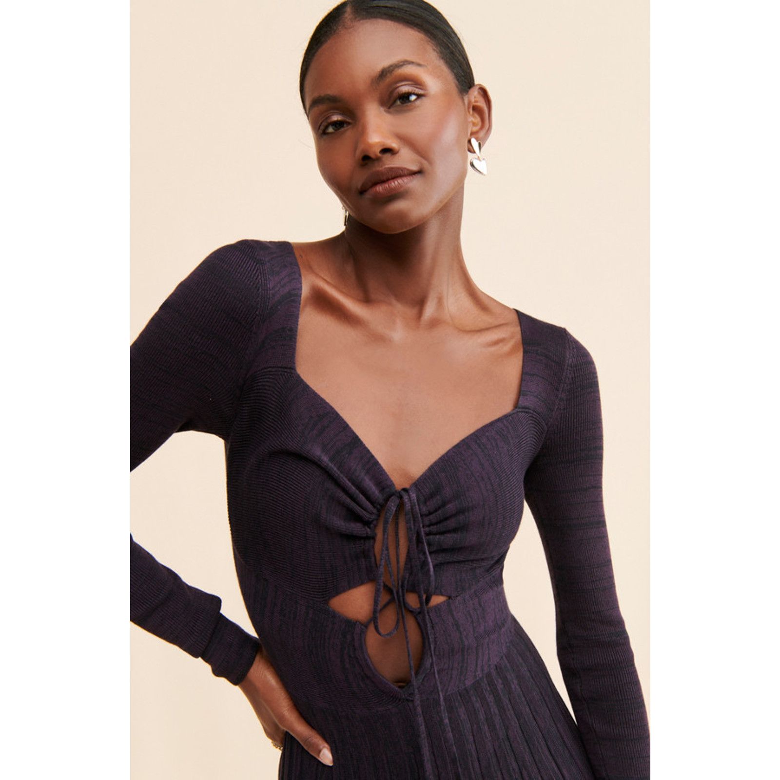 Free People New Free People Ladies Jumpsuit $168 XS Plum Ribbed Knit Size 26" / US 2 / IT 38 - 5 Thumbnail