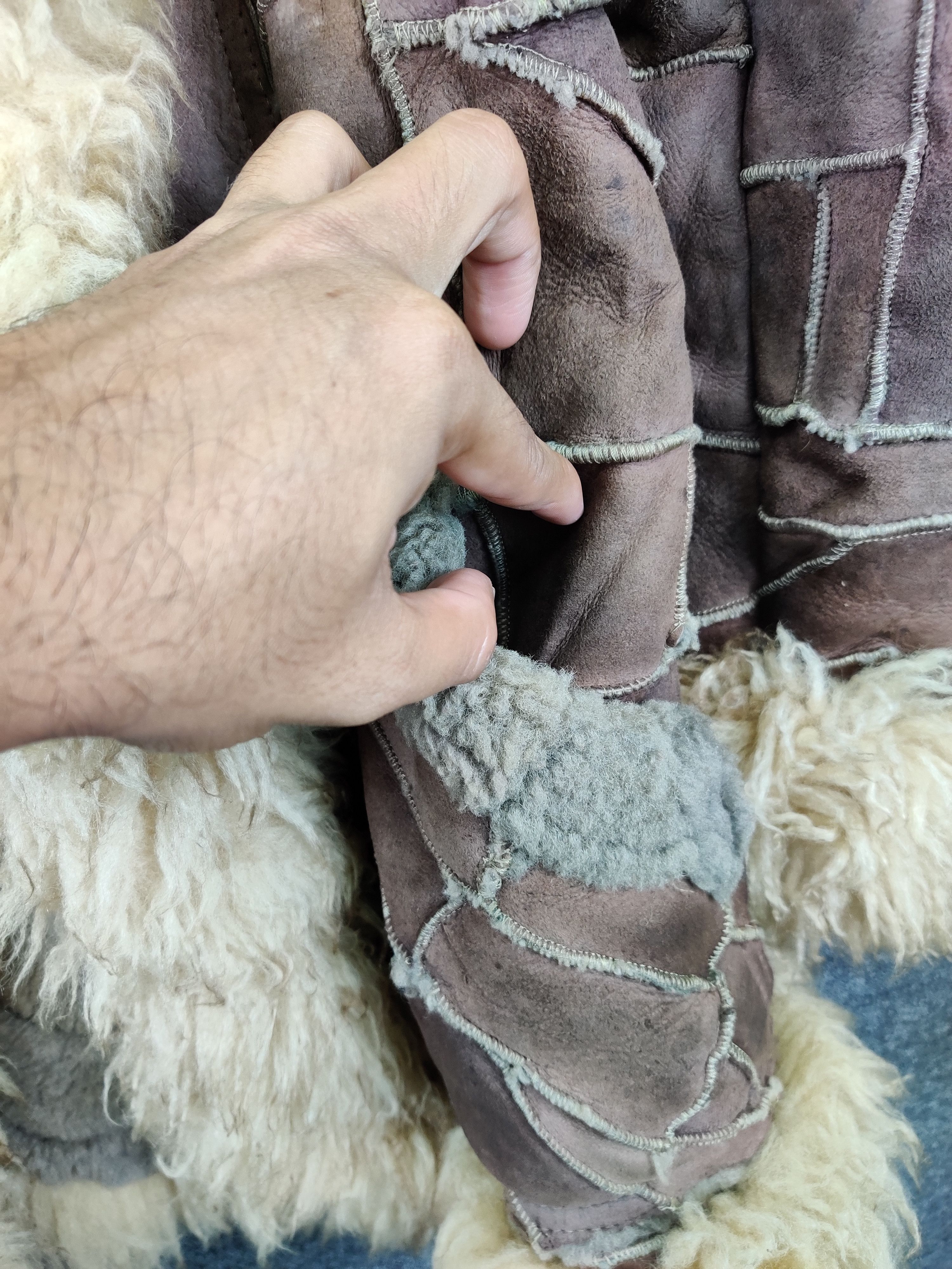 If Six Was Nine Vintage Patchwork Mink Fur Suede Leather Jacket Size US M / EU 48-50 / 2 - 10 Thumbnail