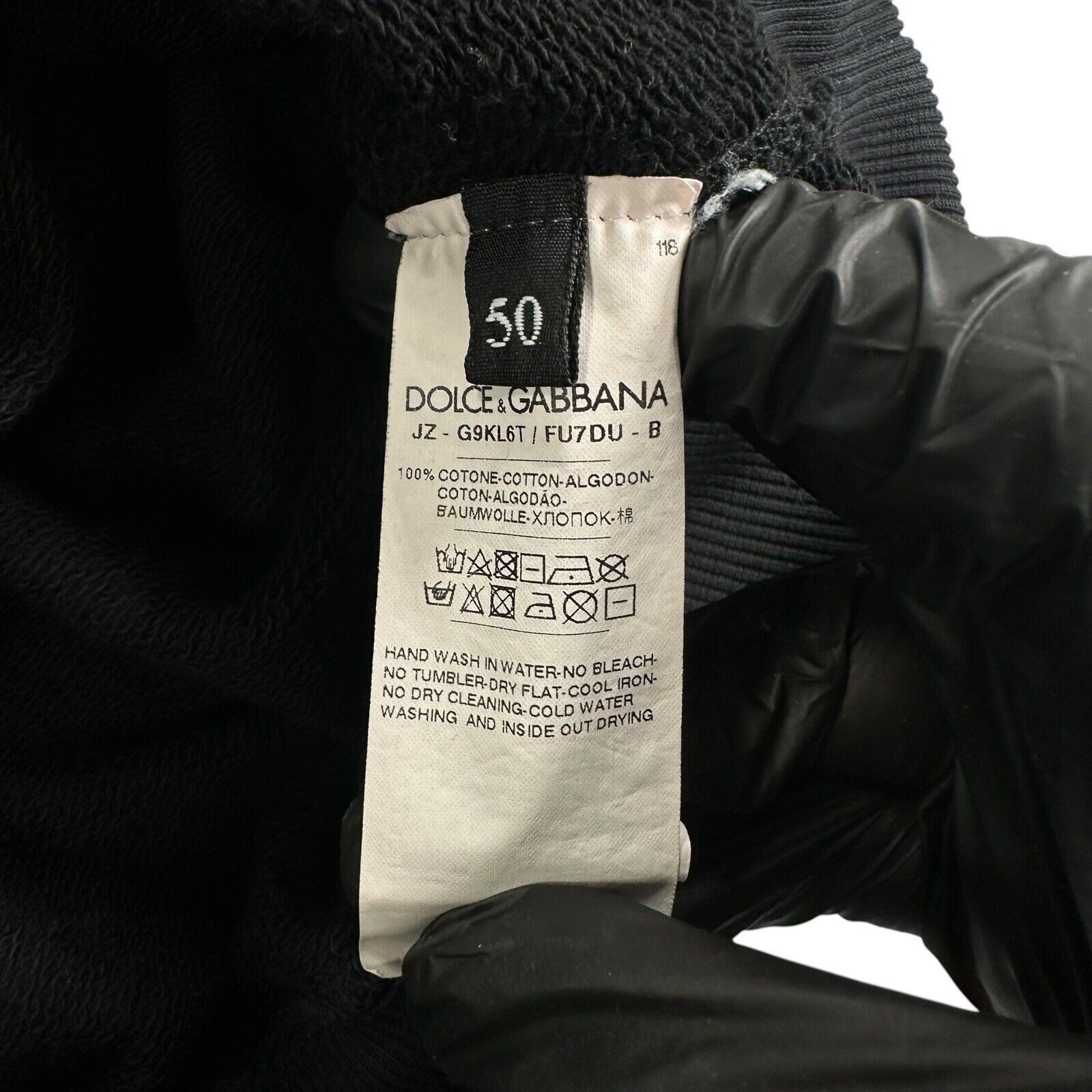Dolce & Gabbana Dolce & Gabbana Size L Sweatshirt Black on Black Tape Logo Size US L / EU 52-54 / 3 - 4 Thumbnail