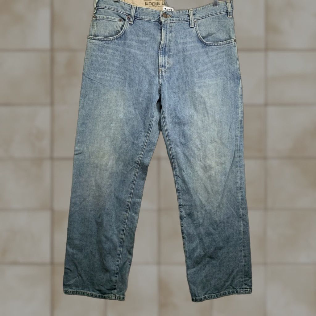 Eddie Bauer VINTAGE Eddie Bauer Wide Leg Jeans 36x32 Relaxed Fit Blue Denim Stone Wash Retro Grunge Mens Size US 36 / EU 52 - 1 Thumbnail