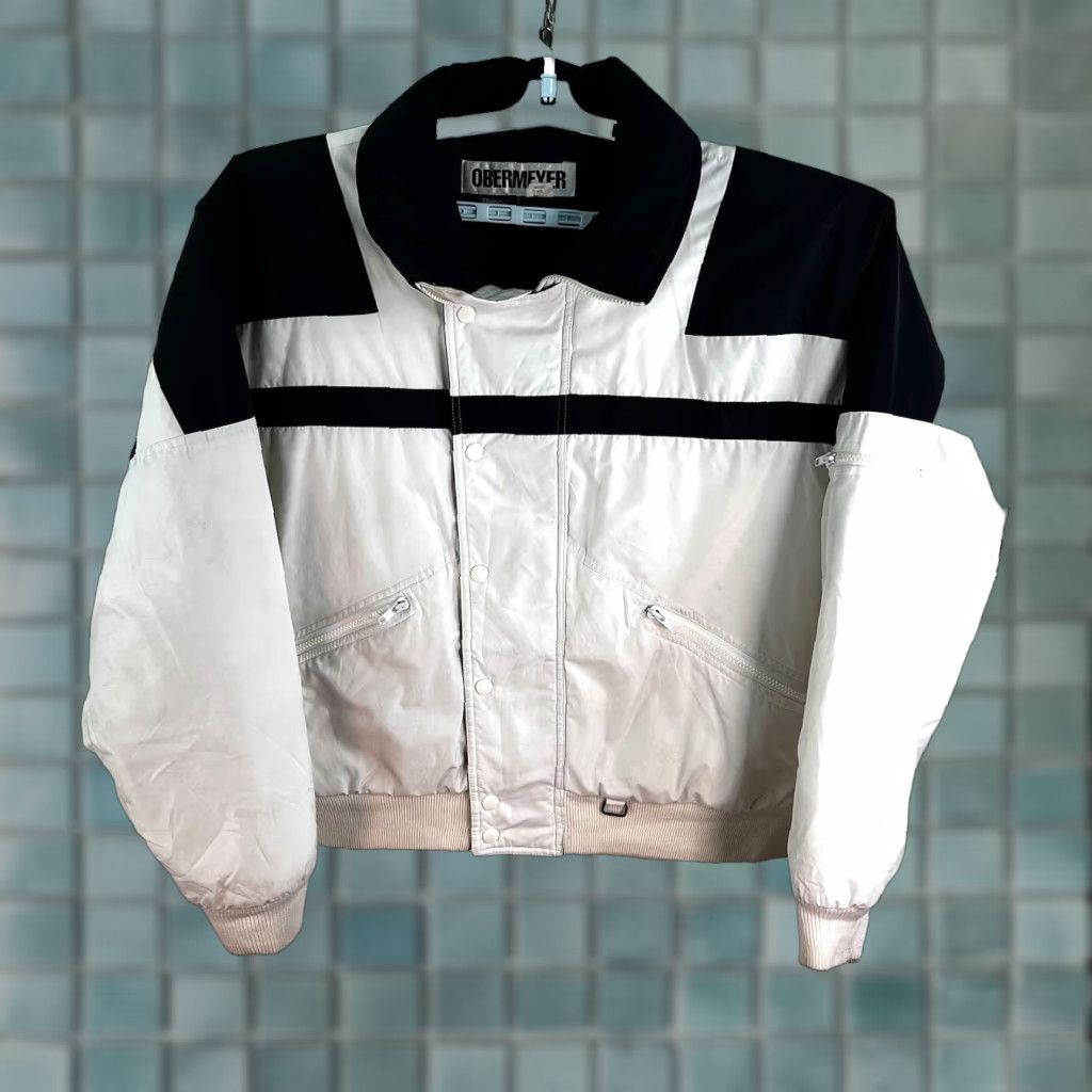 Obermeyer VINTAGE Obermeyer Scorpion Thinsulate Jacket Mens 2XL Black/White Ski Coat mid-length Zip Snap Logo Regular Diffusion Pattern Size US XXL / EU 58 / 5 - 1 Thumbnail