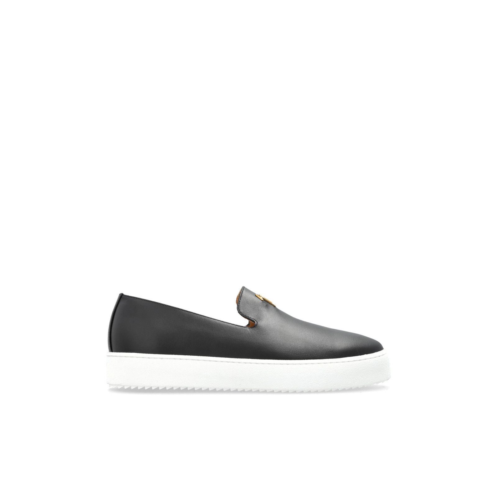 GIUSEPPE ZANOTTI Slip On Black Leather Loafers New & Authent