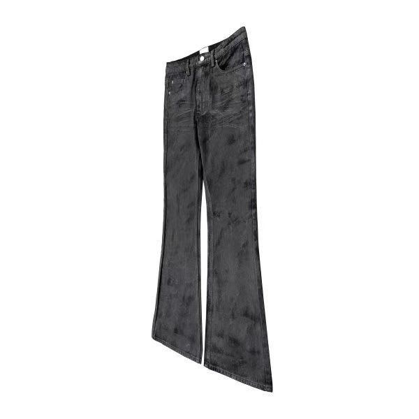 Japanese Brand × Jean High Street Wide Leg Black Micro Flare Jeans Size US 33 - 4 Thumbnail