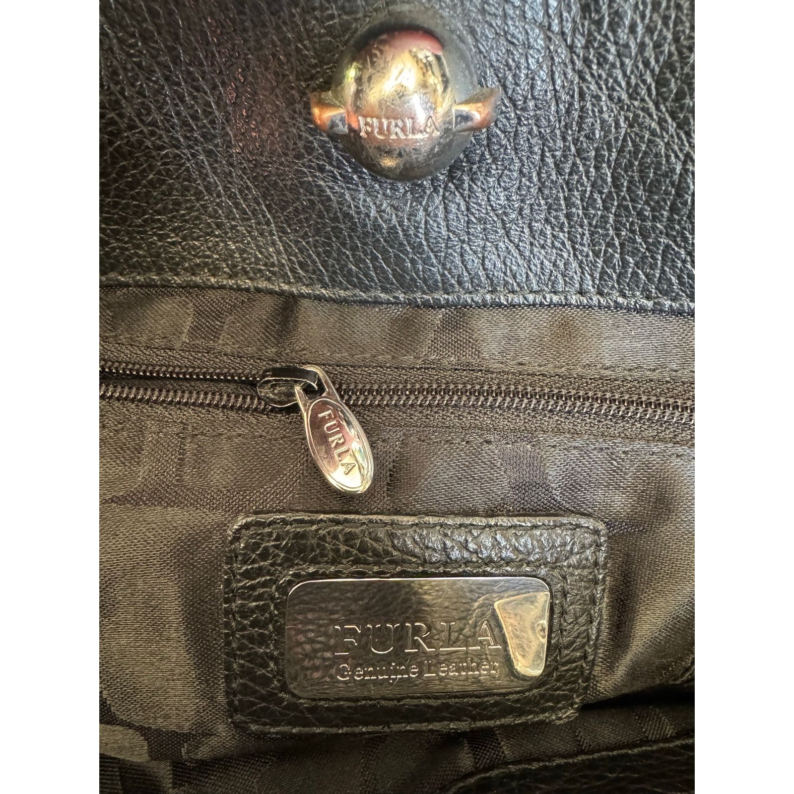 Furla FURLA Black Pebbled Leather Tote shoulder bag Size ONE SIZE - 10 Thumbnail