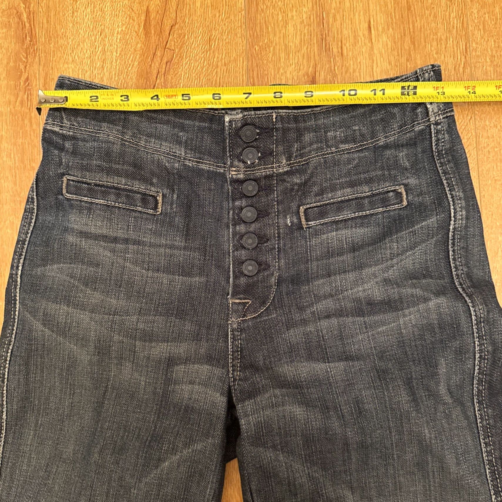 7 For All Mankind 7 For All Mankind Jeans Womens 26 Medium Wash Button Fly Flare Leg Denim Blue Regular 5-Pocket Design Womens Jeans Size 26" / US 2 / IT 38 - 4 Thumbnail