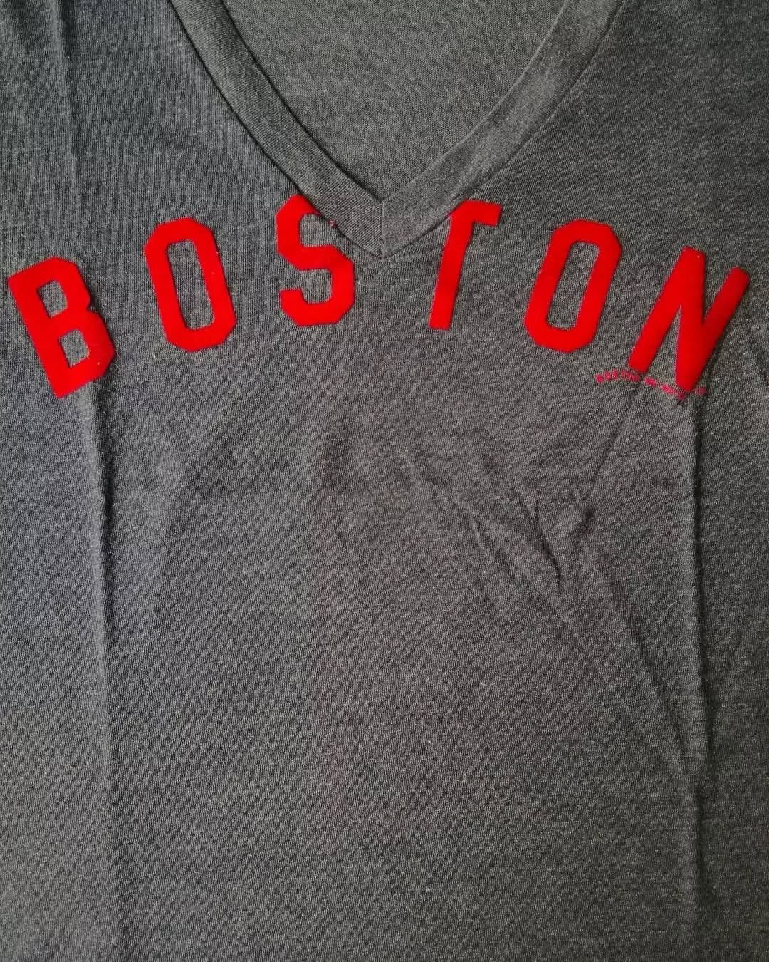 MLB × Nike Nike Boston Spellout Striped Blue and Red V-Neck Woman Tees Size S / US 4 / IT 40 - 3 Thumbnail