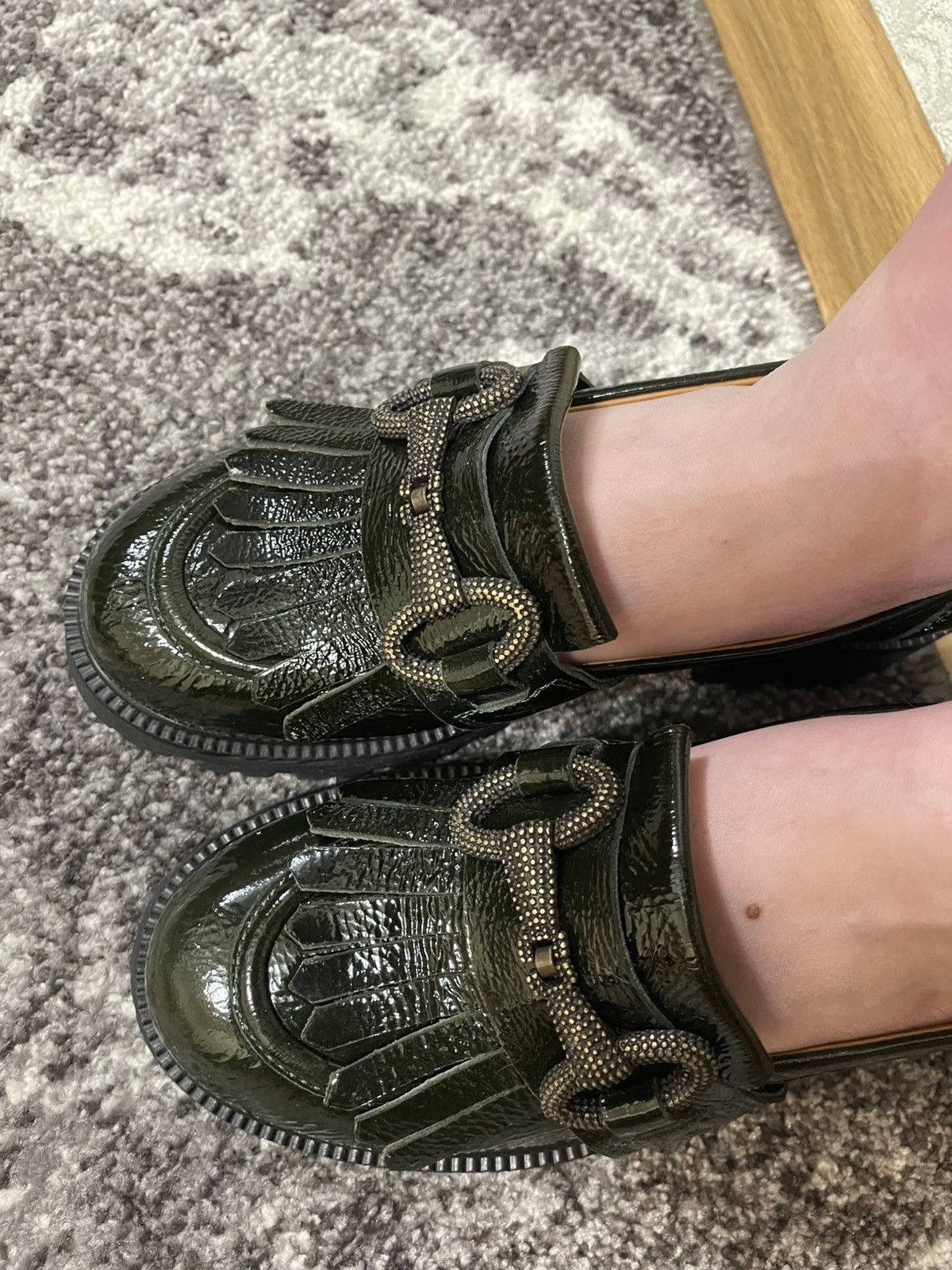 Other Melluso Italy Women’s Loafers EU 37.5 Green Patent Leather Size US 7.5 / IT 37.5 - 13 Thumbnail
