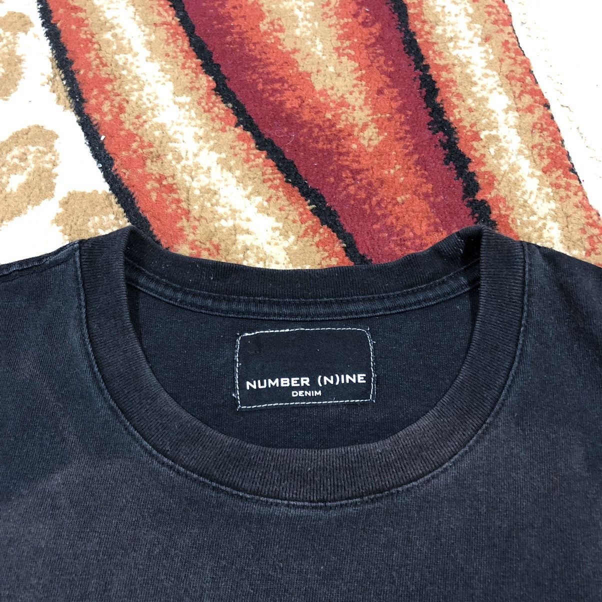 Number (N)ine Vintage NUMBER (N)INE Patch Denim Logo Rare T Shirt Size US L / EU 52-54 / 3 - 5 Thumbnail