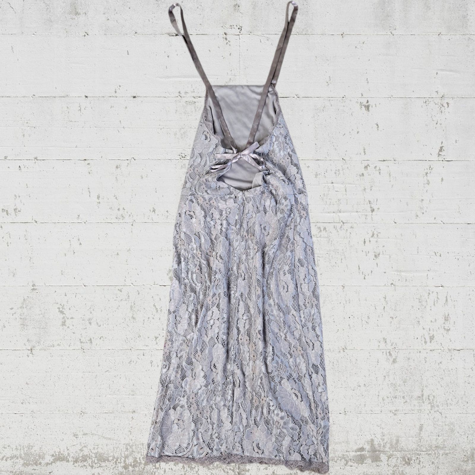 Other Lulus Gray Lace Halter Dress Large Cocktail Mini Size L / US 10 / IT 46 - 9 Thumbnail