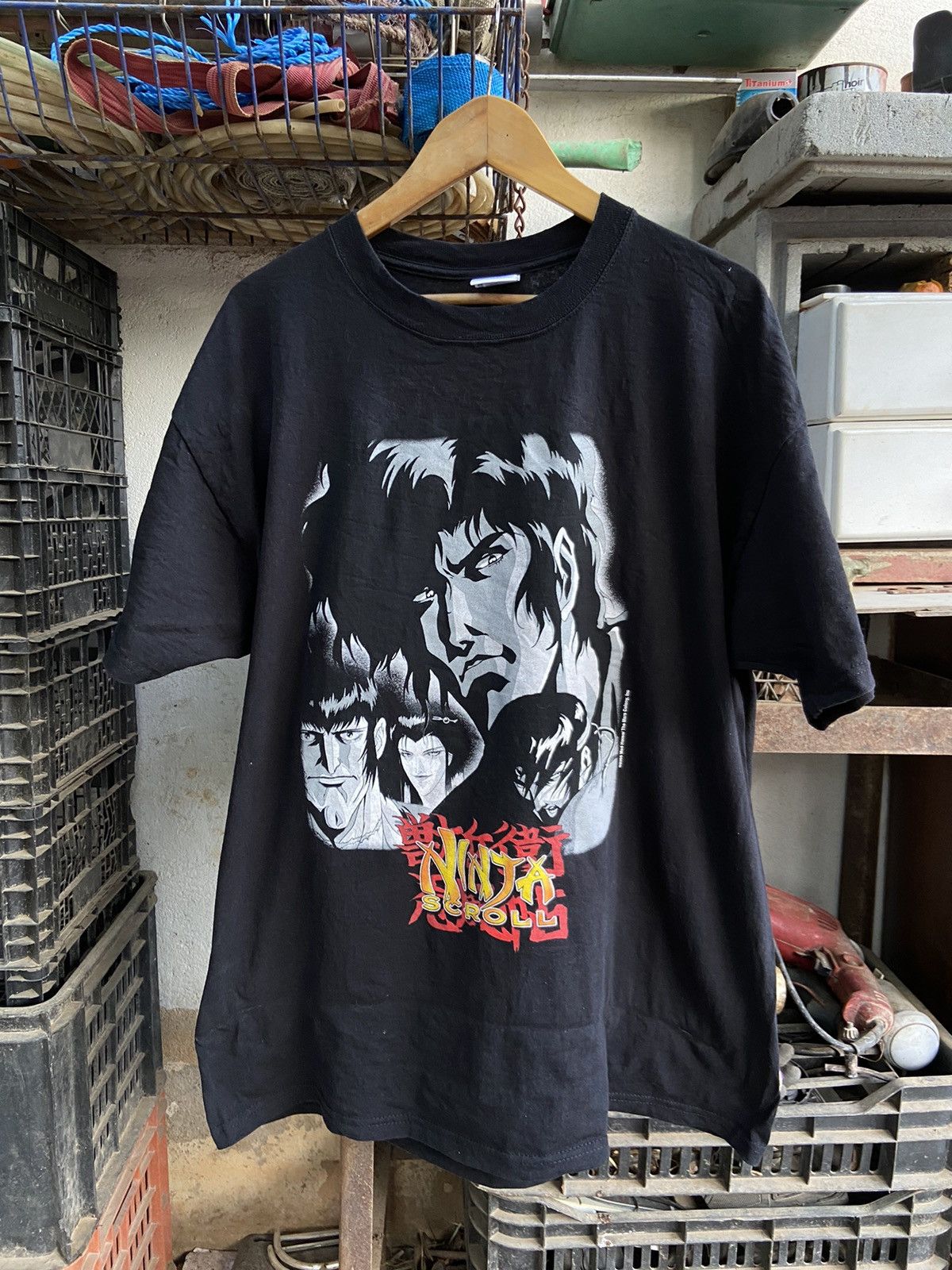 image of Anima x Vintage Ninja Scroll Mad House Promo Shirt in Black, Men's (Size XL)