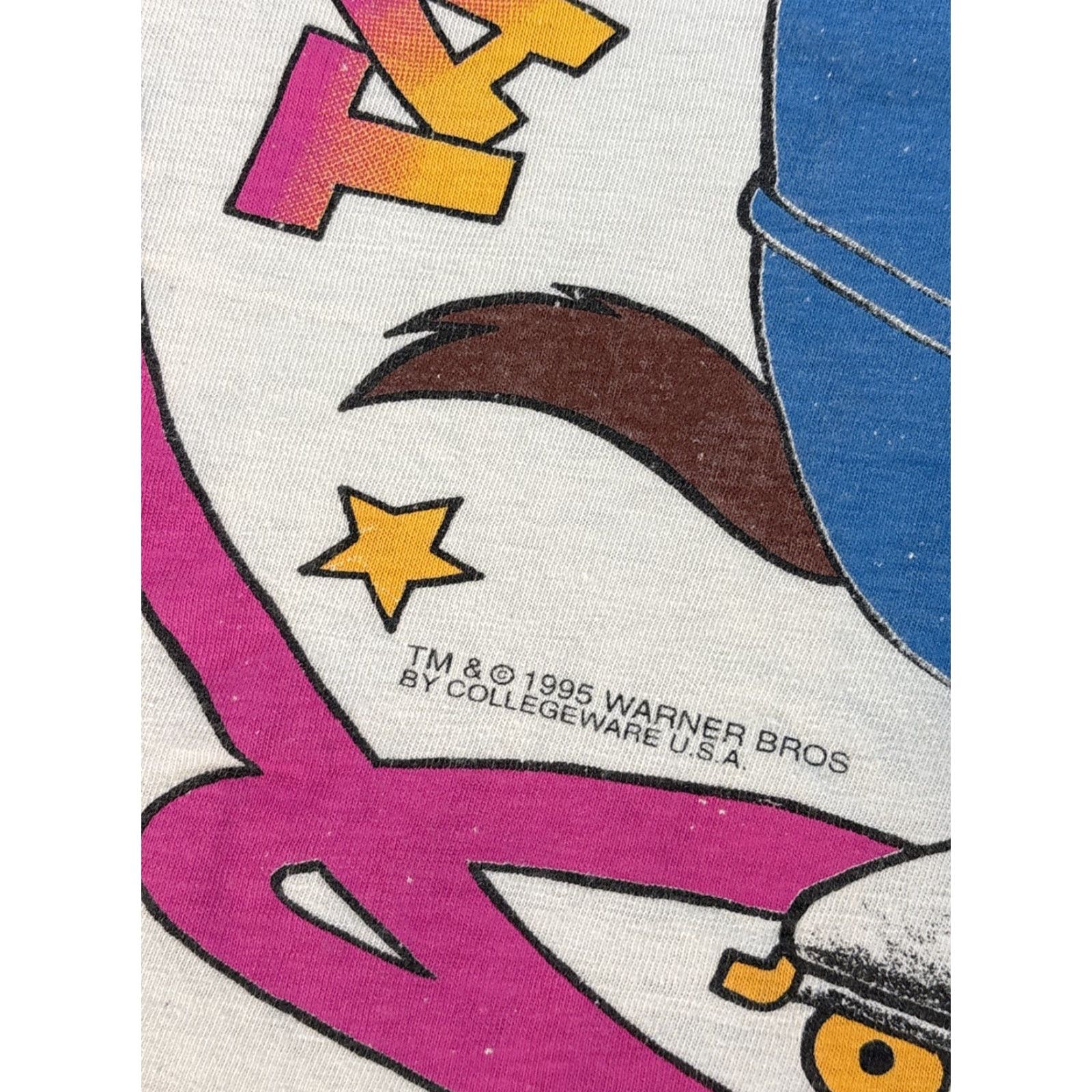 Vintage VINTAGE Looney Tunes T-Shirt Men’s 4XL White 90s Tasmanian Devil Rollerblade Mens Short Sleeve Shirt Size US XXL / EU 58 / 5 - 3 Thumbnail