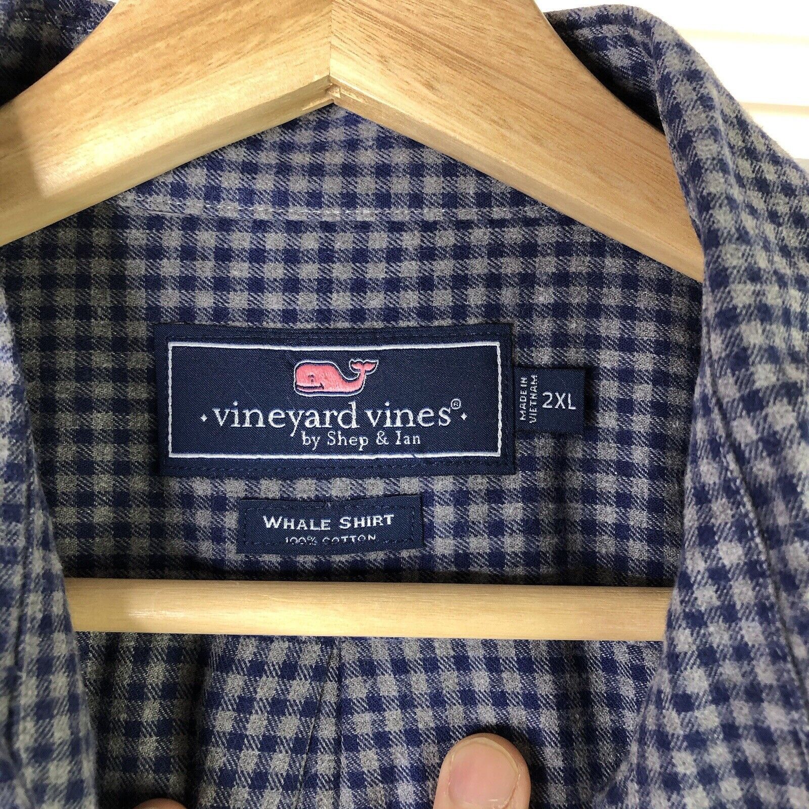 Vineyard Vines Vineyard Vines Men Button Up Whale Shirt 2XL Blue Check Size US XXL / EU 58 / 5 - 4 Thumbnail
