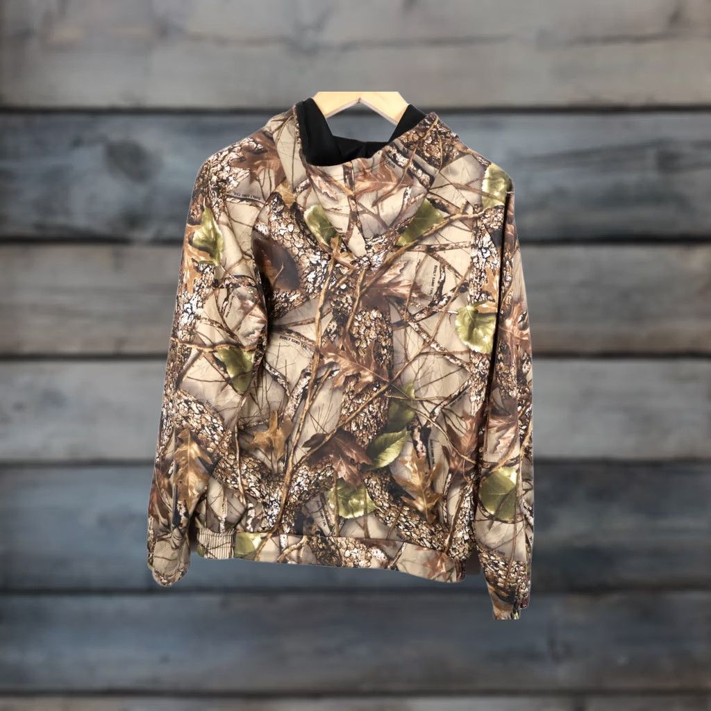 Vintage Burly Camo Hoodie Men Medium Brown Camouflage Drawstring Pullover Sweatshirt Size US M / EU 48-50 / 2 - 1 Thumbnail
