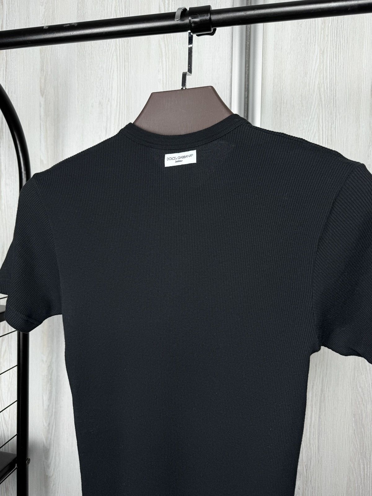 Dolce & Gabbana Dolce & Gabbana Intimo black ribbed stretched unisex t-shirt Size L / US 10 / IT 46 - 7 Thumbnail