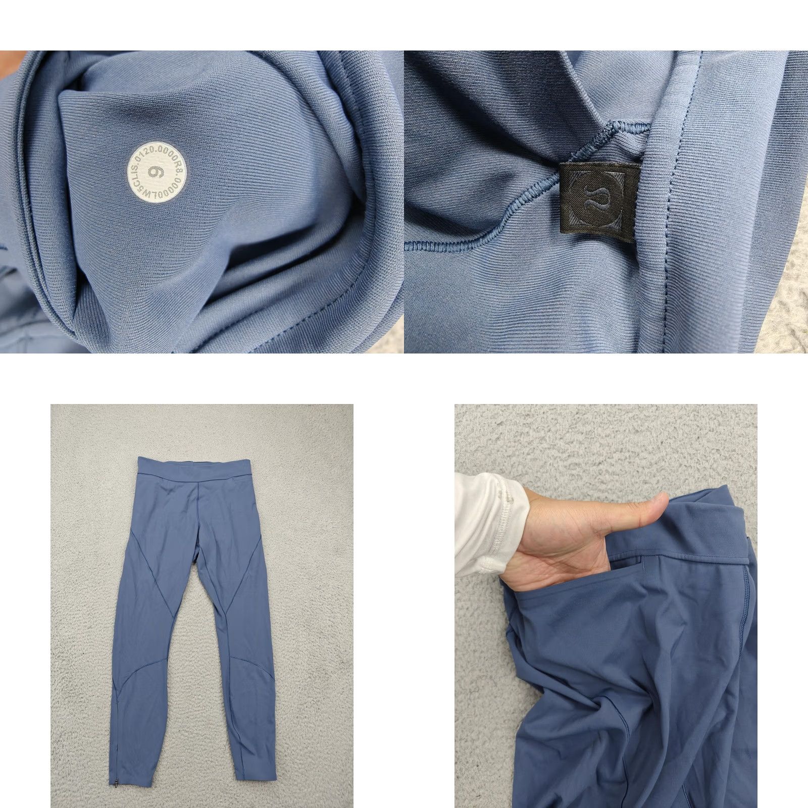 Lululemon Lululemon Womens 8 Blue Running Leggings Zip Ankle Pocket Athletic Gym Pants N/ A Size 30" / US 8 / IT 44 - 8 Thumbnail