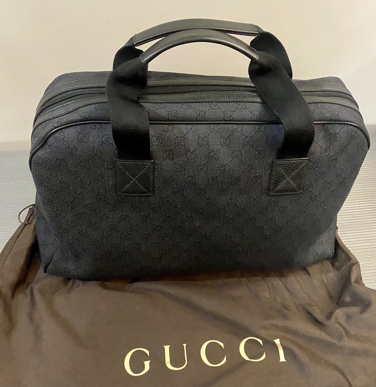 Gucci Gucci 🇮🇹 Nero GG kanvas/leather carry all bowler unisex NEW Size ONE SIZE - 6 Thumbnail