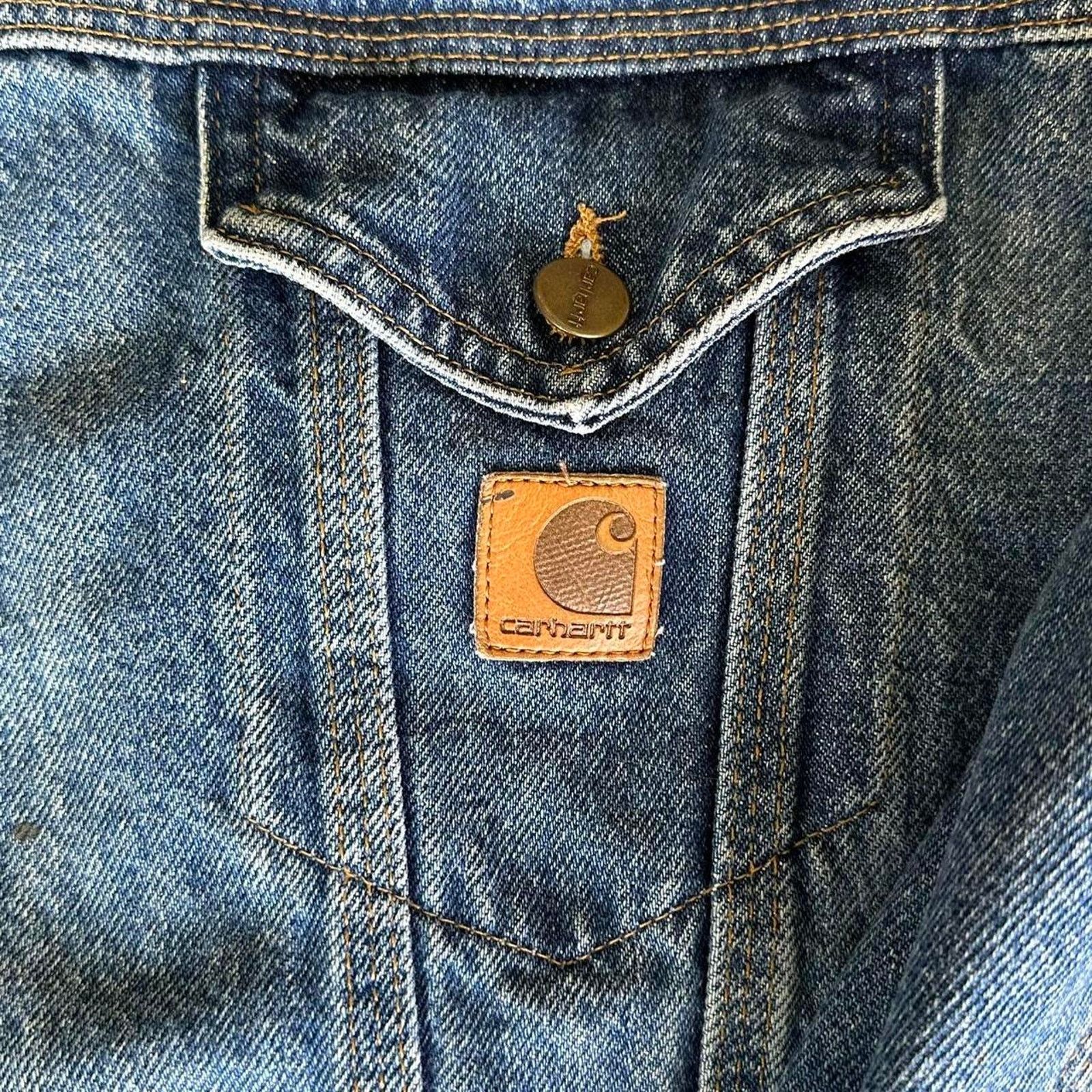 Carhartt vintage carhartt button up jean jacket Size US XL / EU 56 / 4 - 4 Thumbnail