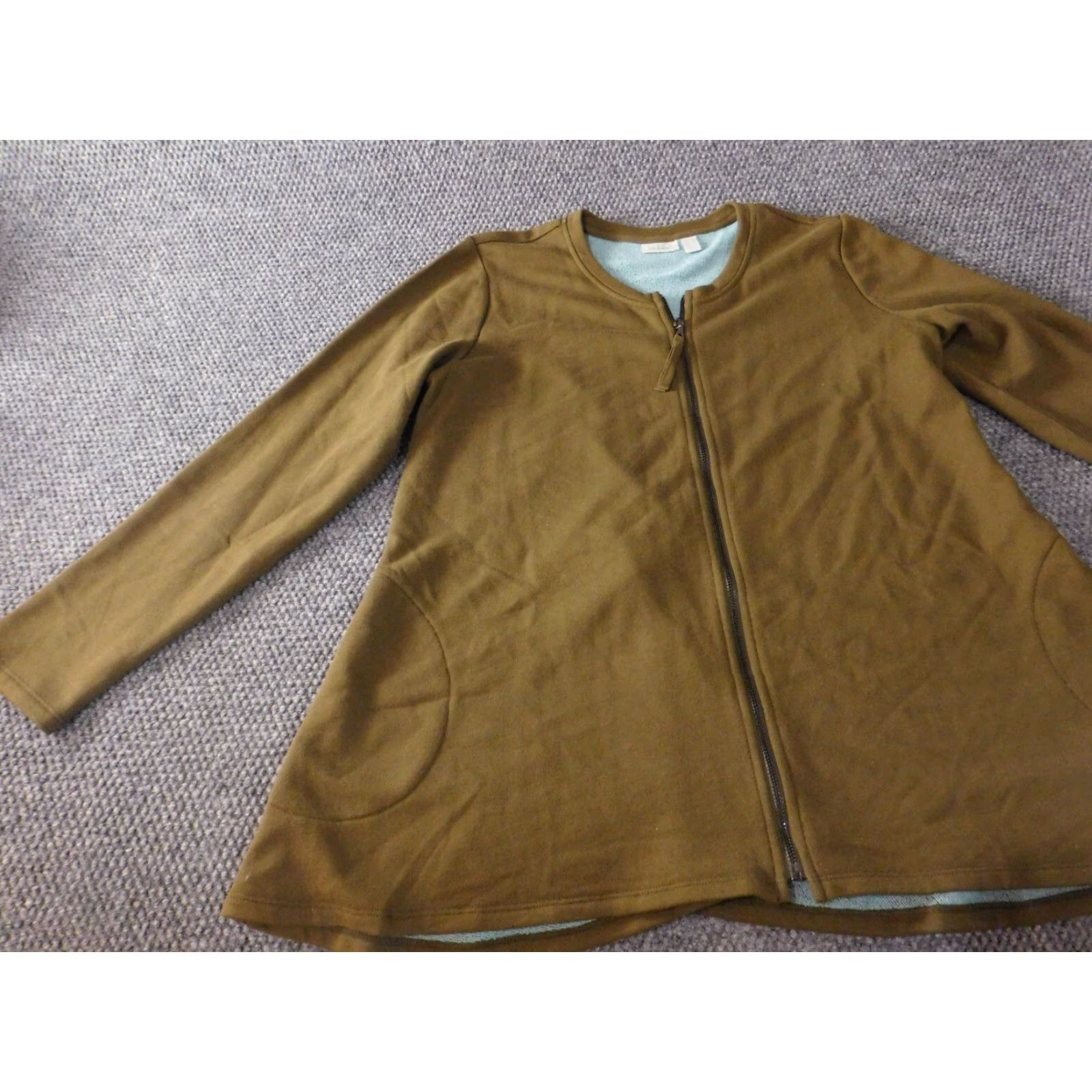 Vintage LOGO by Lori Goldstein Jacket Green Women Zip stretch knit logo long sleeve Mid-Length Regular Size M Size M / US 6-8 / IT 42-44 - 4 Thumbnail