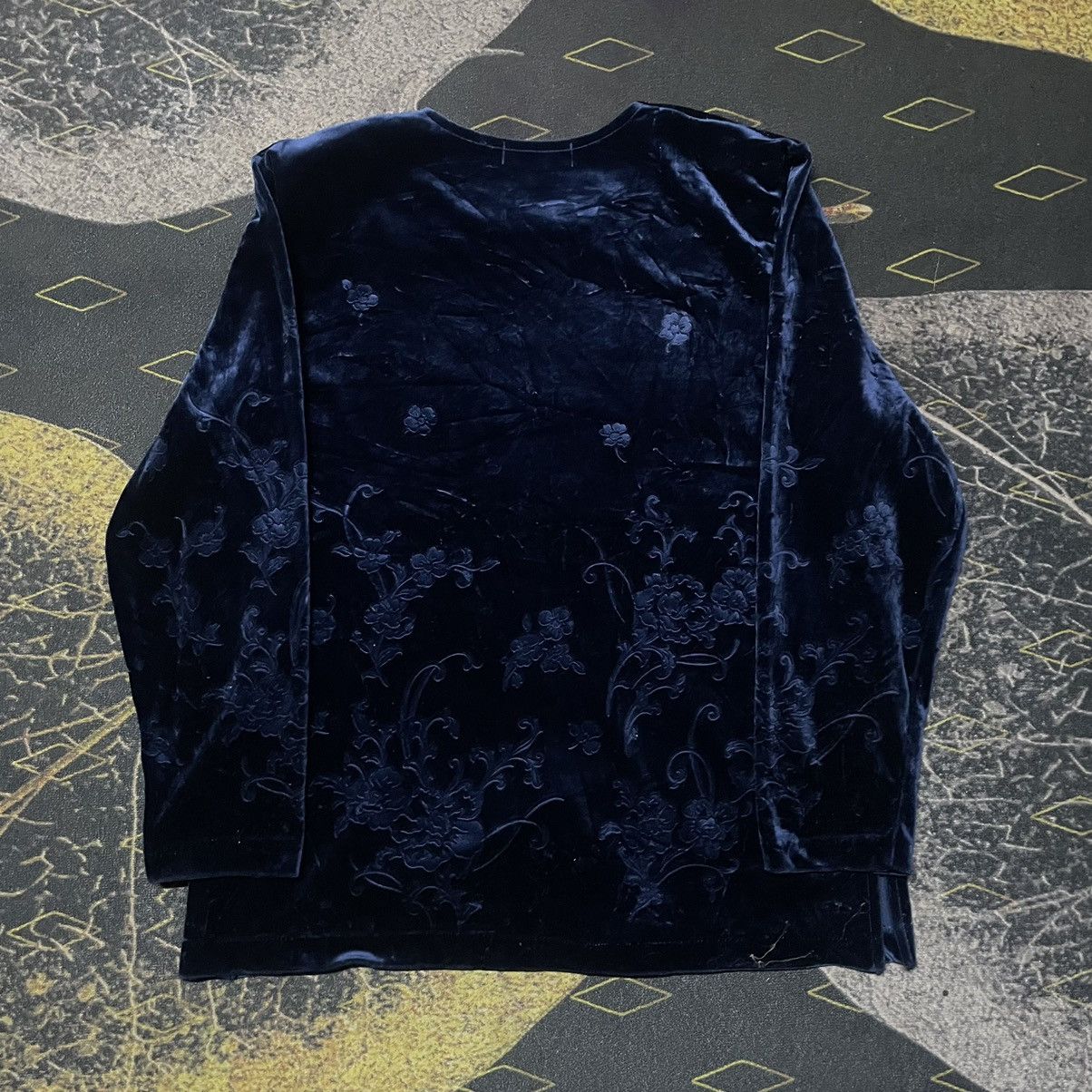 Designer × Japanese Brand × Vintage 💥Vintage Dou Magot Floral Design Velvet Blouses Size M / US 6-8 / IT 42-44 - 6 Thumbnail