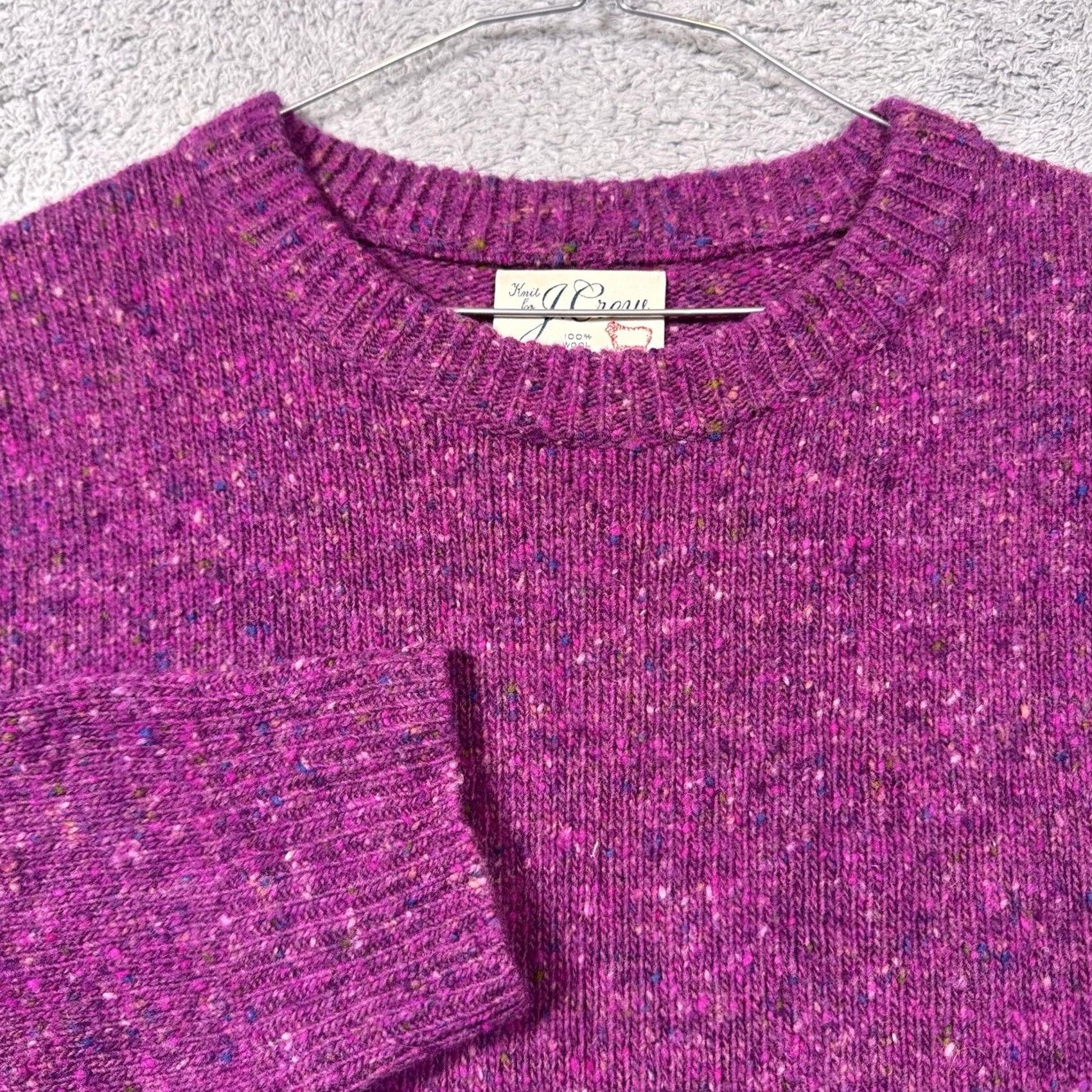 J.Crew J. Crew Sweater Mens XL 100% Wool Magenta Speckle Fleck Crewneck Irish Donegal Size US XL / EU 56 / 4 - 2 Thumbnail