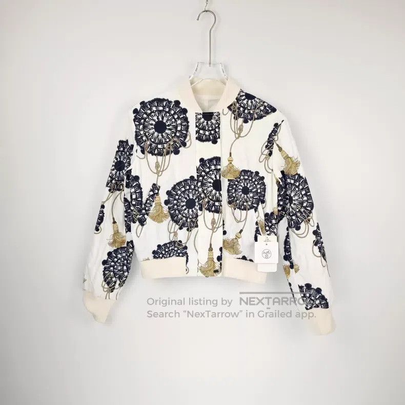 Hermes Hermes White Rope Pattern Zip-Up Jacket Size XS / US 0-2 / IT 36-38 - 3 Thumbnail