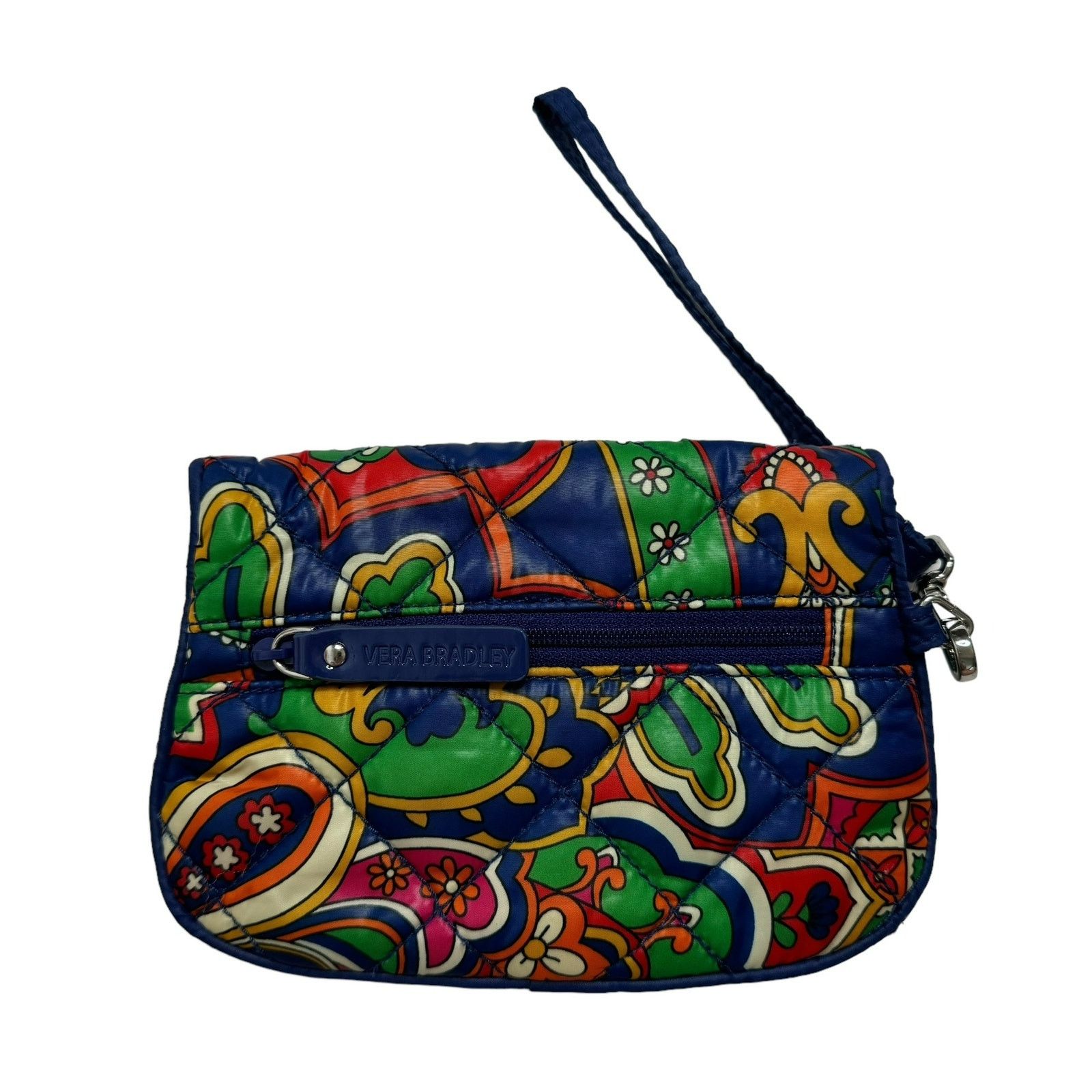 Vera Bradley VERA BRADLEY Lapis Blue Paisley Puffy Wristlet Wallet Bag Size ONE SIZE - 2 Thumbnail
