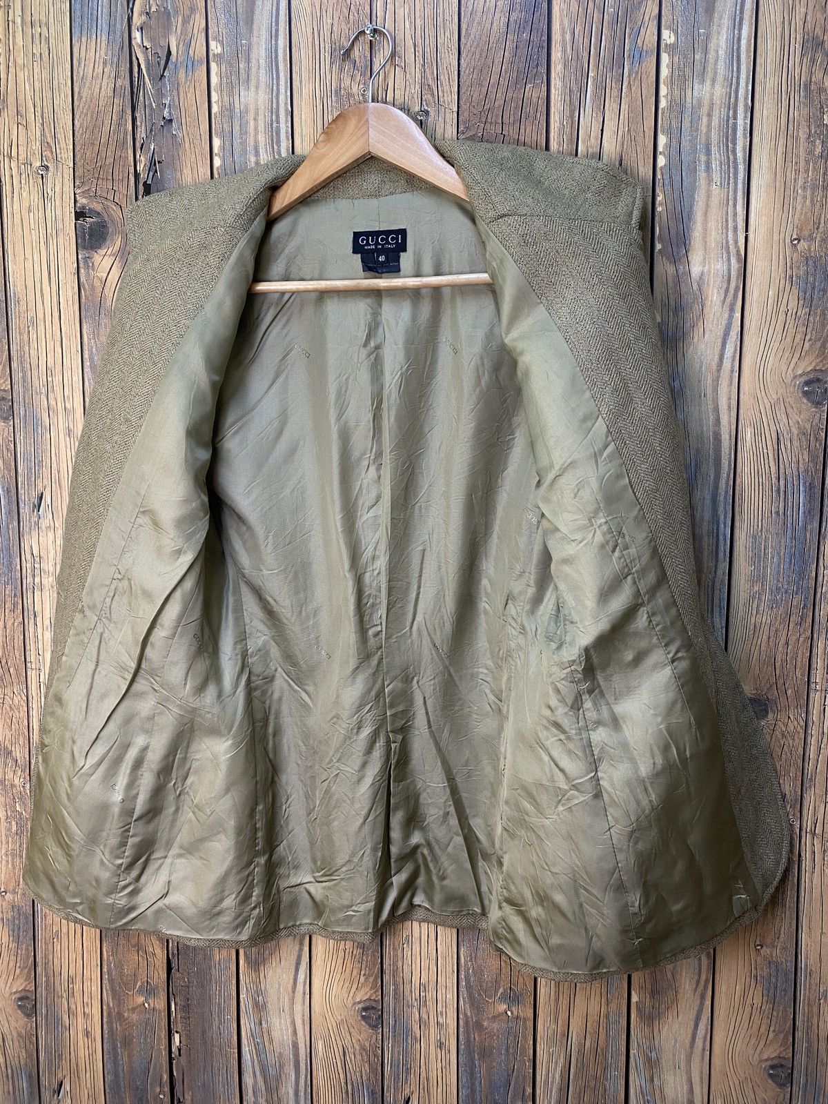 Gucci Vintage Gucci Wool Single Breasted Distressed Blazer Jacket Size S / US 4 / IT 40 - 7 Thumbnail