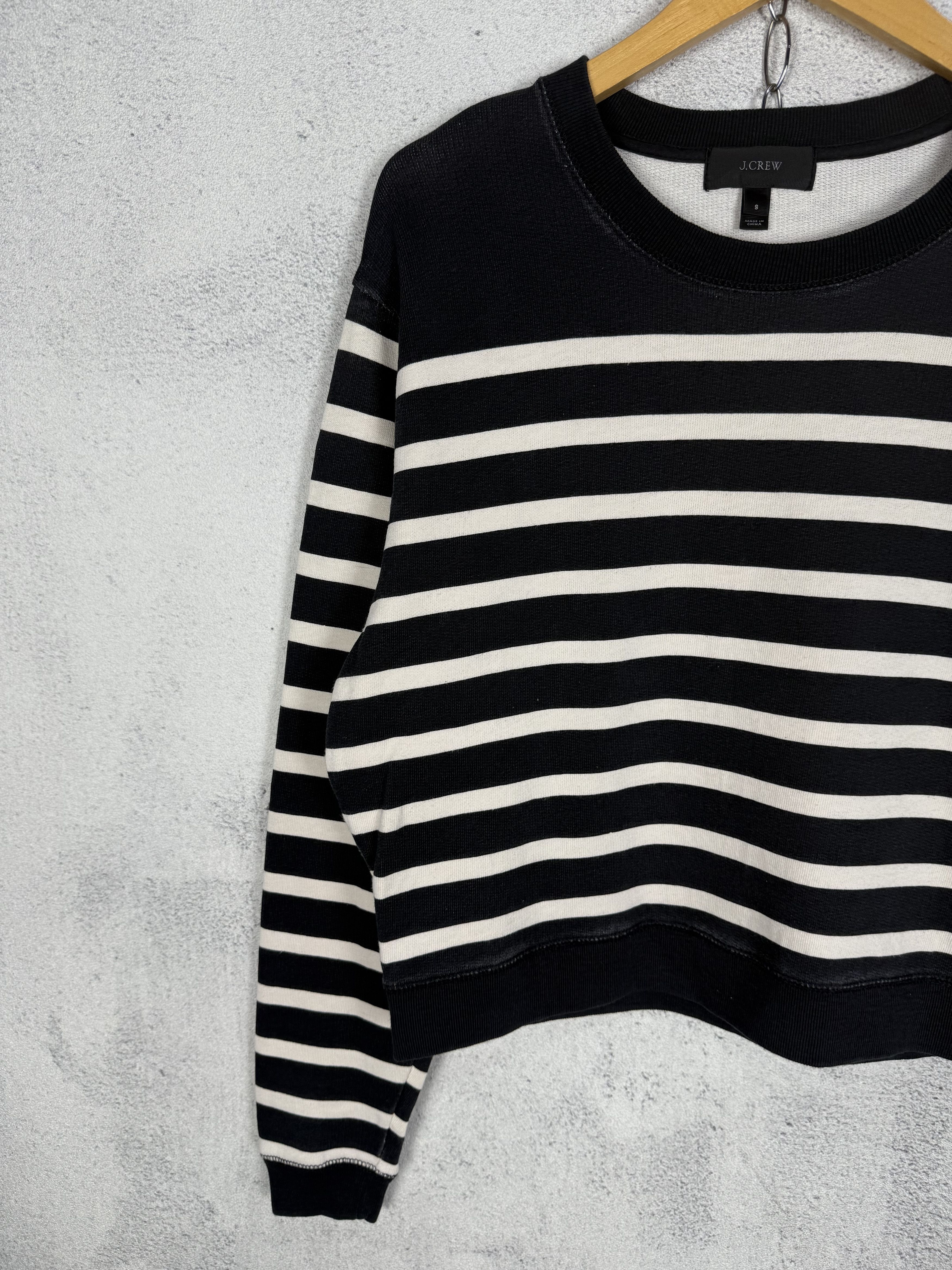 J.Crew J. Crew Crop Stripe Sweatshirt Size S / US 4 / IT 40 - 3 Thumbnail