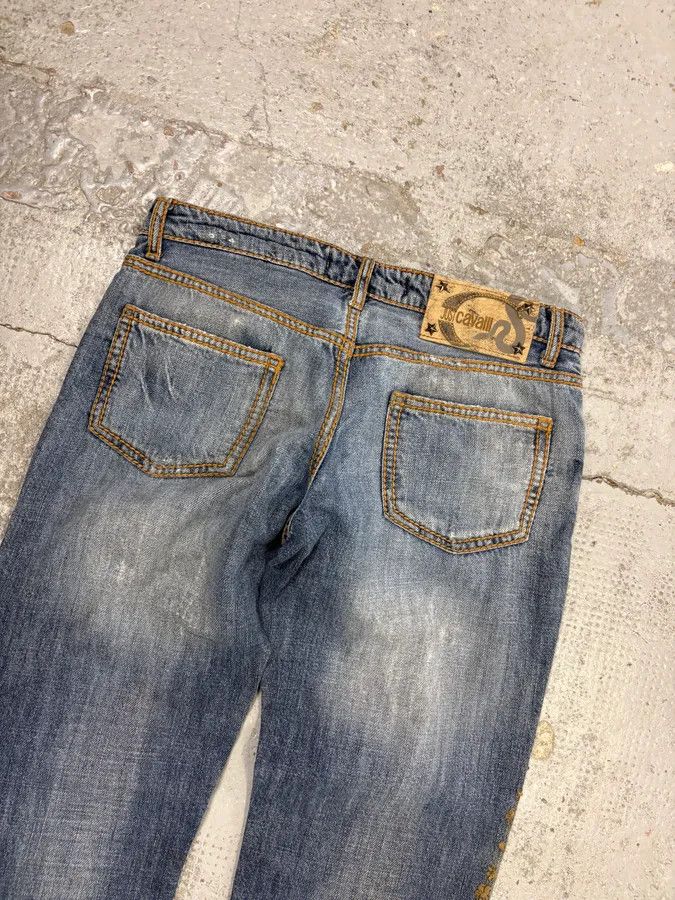 Just Cavalli SS2005 Cavalli Blue Embroidered Distressed Denim Jeans Size 26" / US 2 / IT 38 - 7 Thumbnail