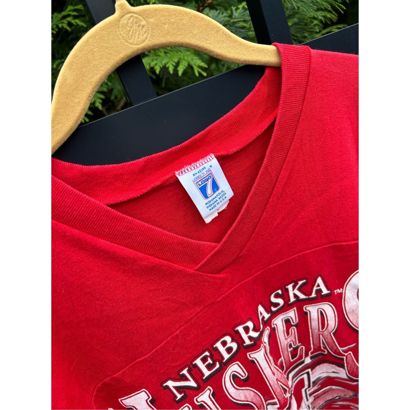 Logo 7 Vintage 1990s, Nebraska cornhuskers logo seven athletic T-sh Size US L / EU 52-54 / 3 - 2 Thumbnail