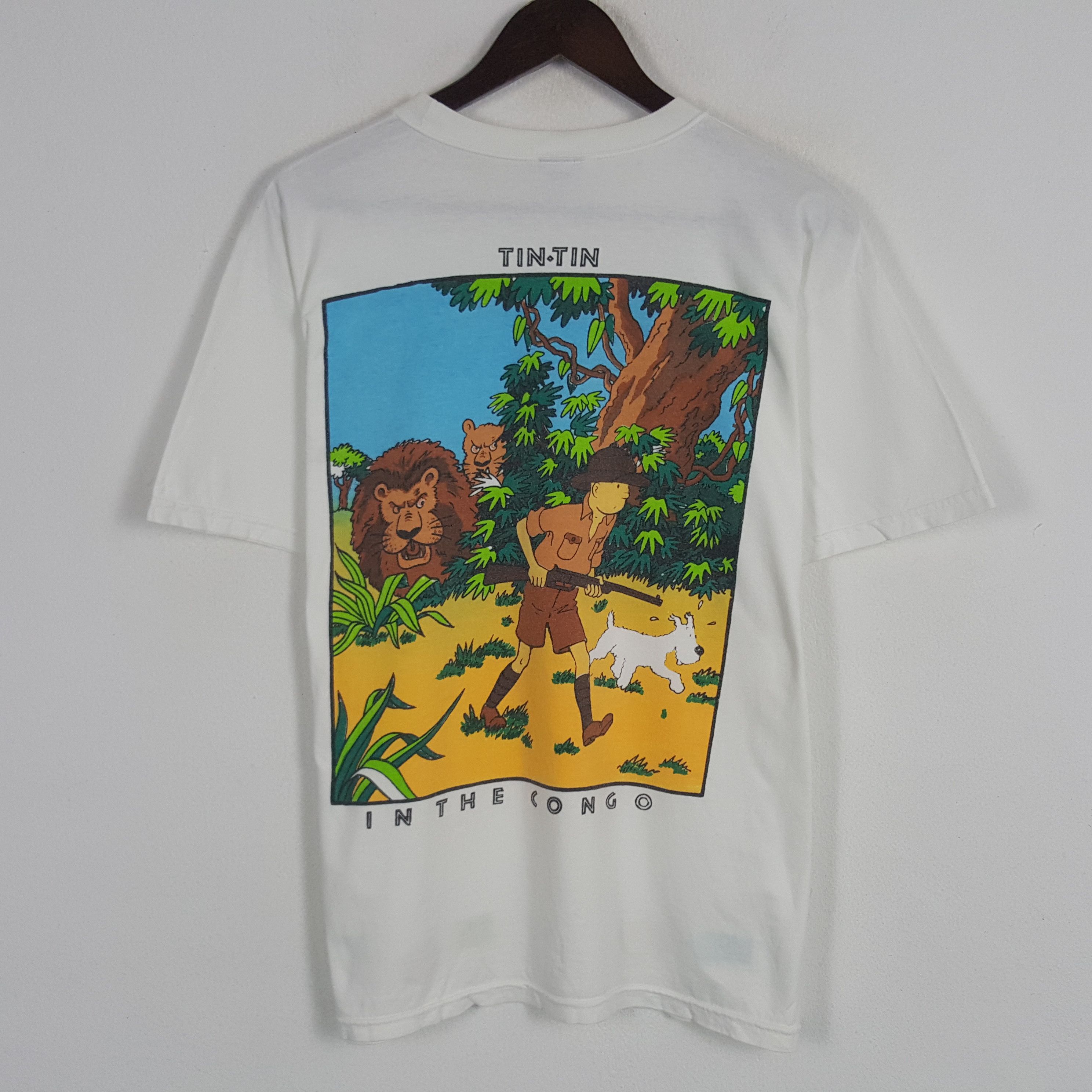 Vintage Vintage Tintin In The Congo Tshirt Size US M / EU 48-50 / 2 - 1 Thumbnail
