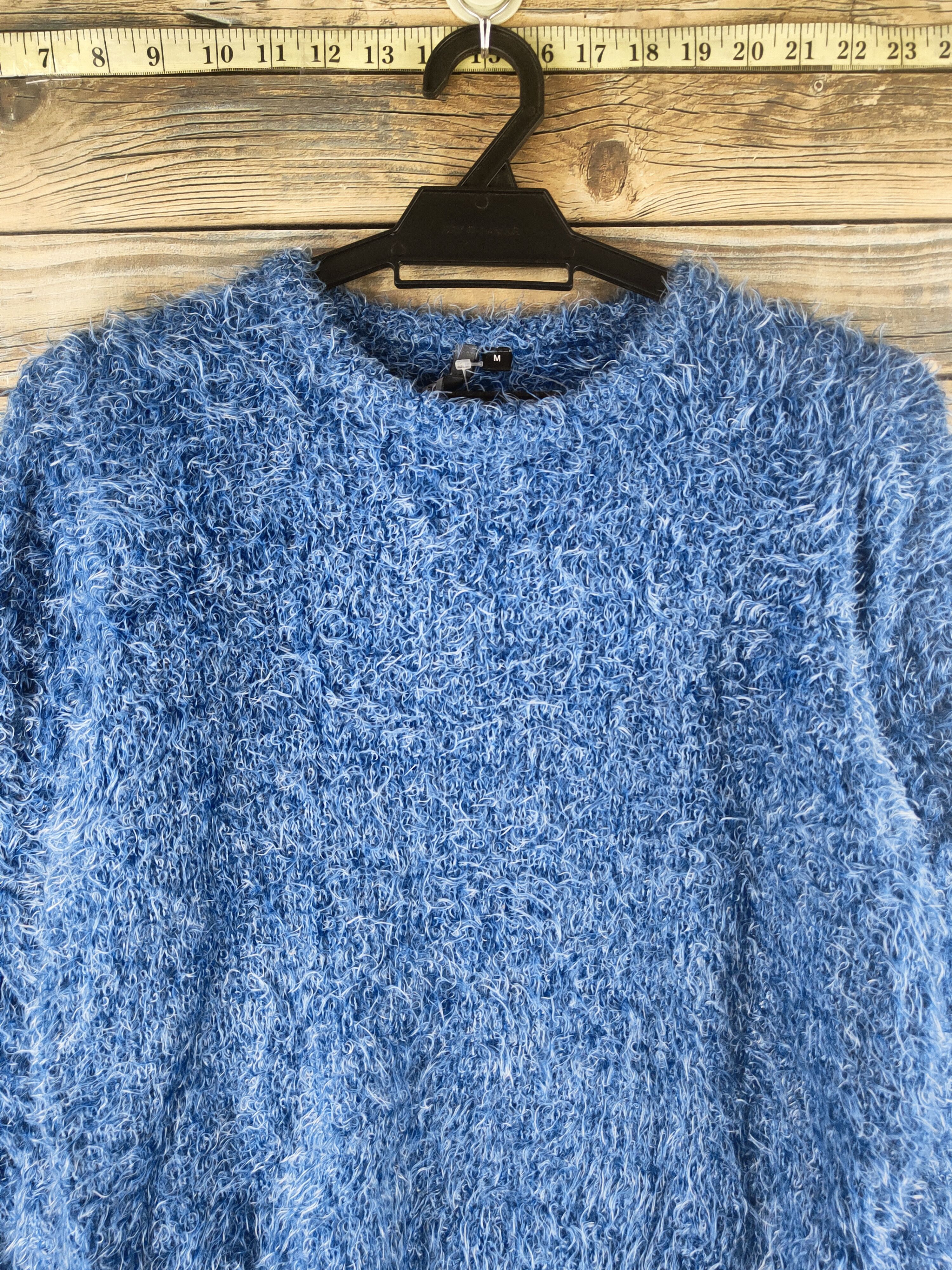 Japanese Brand DL DIRZ Blue Fur shaggy Mohair Knitwear #46-503 Size M / US 6-8 / IT 42-44 - 2 Thumbnail