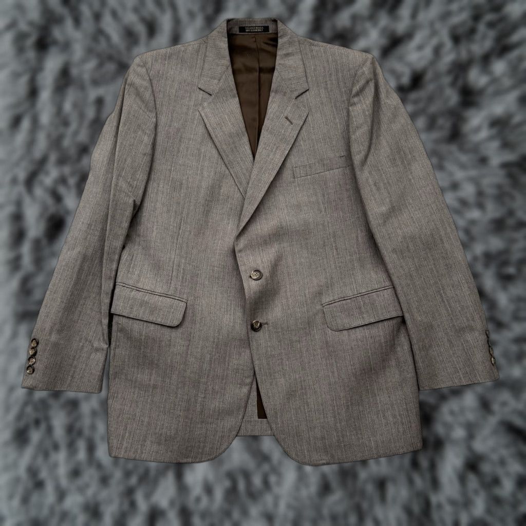 Vintage VINTAGE Austin Hill Ltd. Suit Jacket 2 Piece Men L Gray Striped 42 Chest 38 Waist 80s 70s Size 42R - 1 Thumbnail