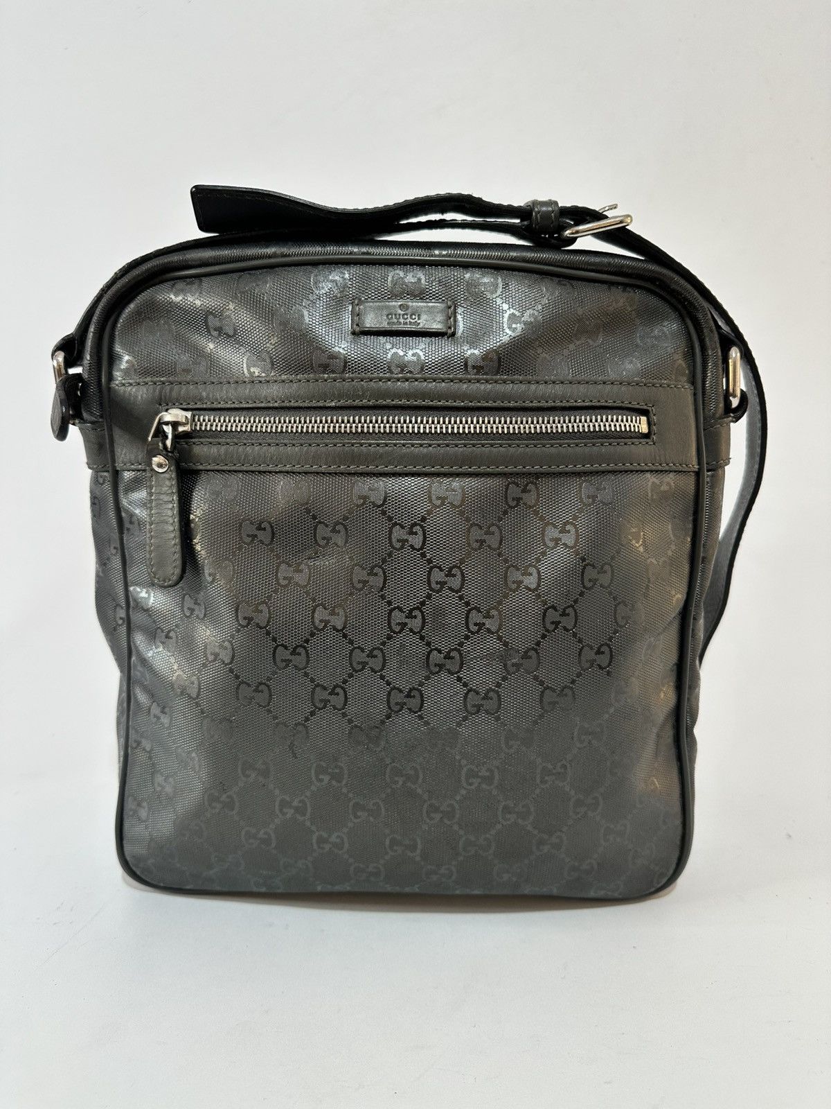 Gucci Gucci Silver Metallic GG Imprime Coated Canvas Messenger Bag Size ONE SIZE - 2 Thumbnail