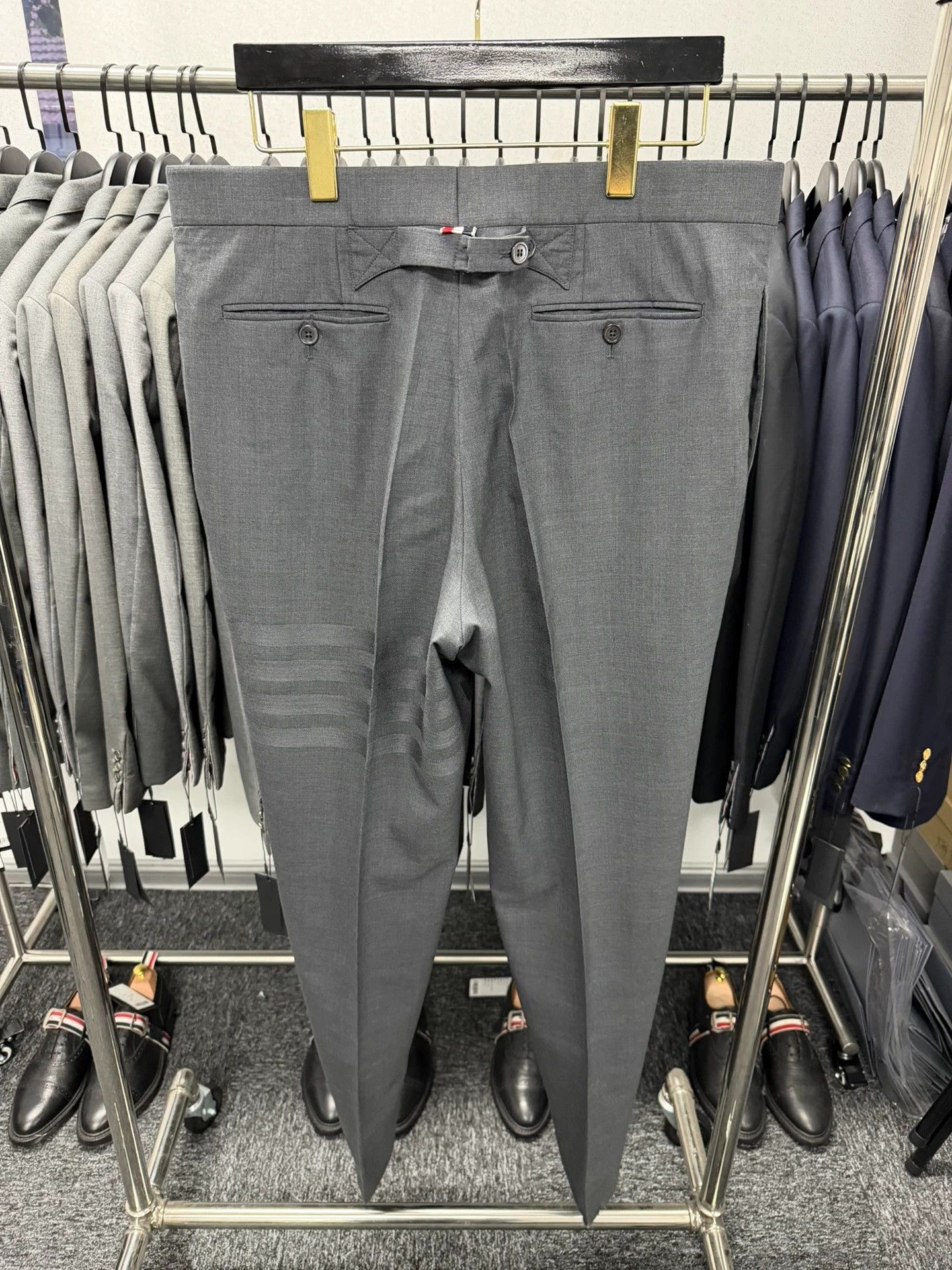 Thom Browne Thom Browne Men's 4-Bar High-Waist Deep Gray Trousers Size US 38 / EU 54 - 2 Thumbnail
