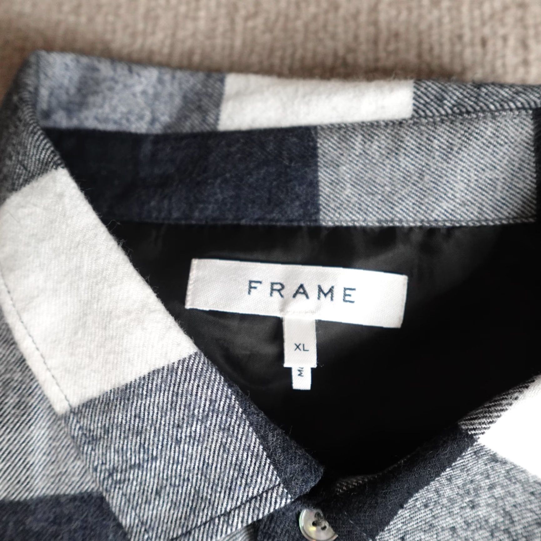 Frame FRAME Mens Shirt XL Blue Plaid Button-Up Size US XL / EU 56 / 4 - 2 Thumbnail
