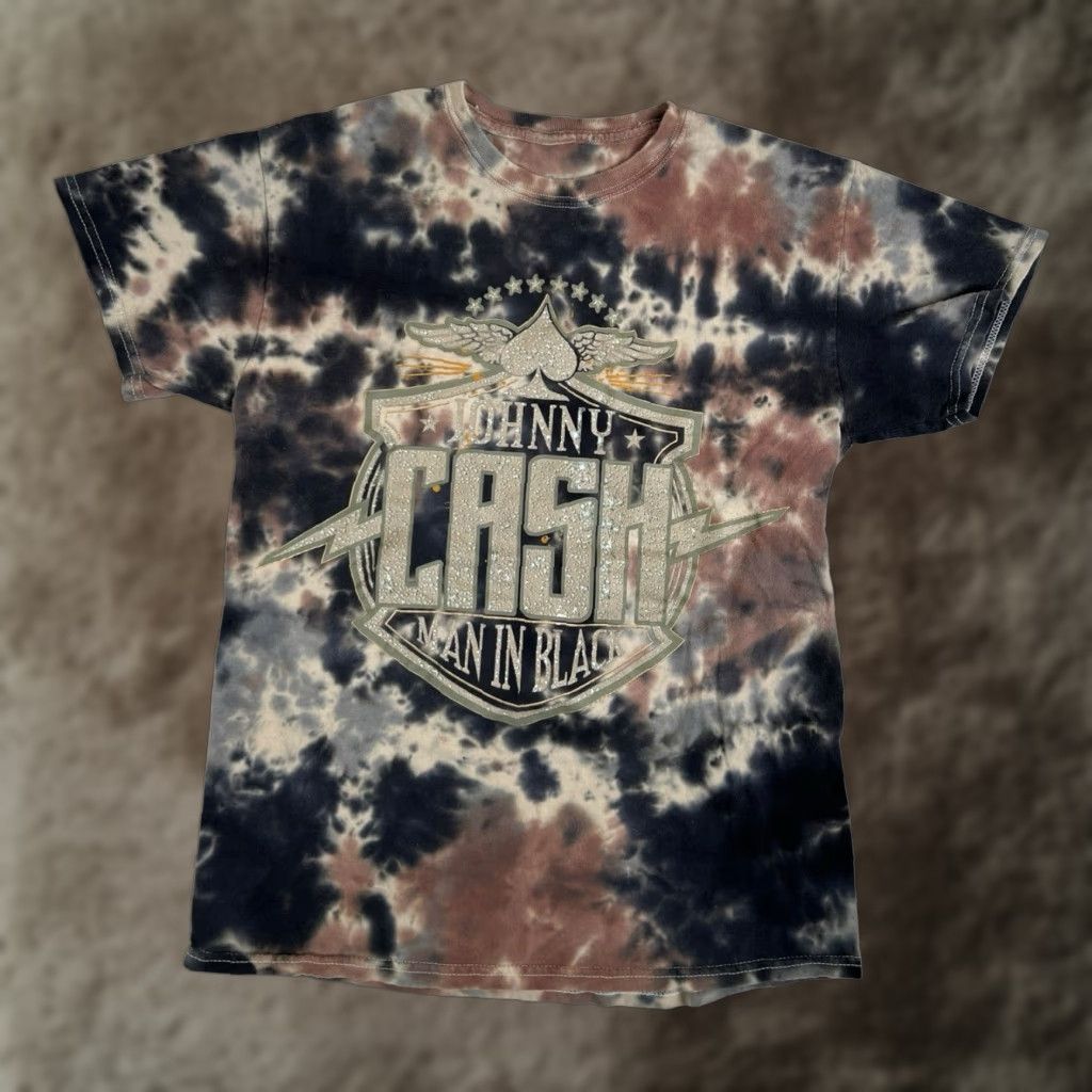 Vintage Johnny Cash Officially Licensed Tie Dye Man In Black T-Shirt Adult Medium Black Mens T-Shirt Music Band Rock Short Sleeve Regular Sized M Size US M / EU 48-50 / 2 - 1 Thumbnail