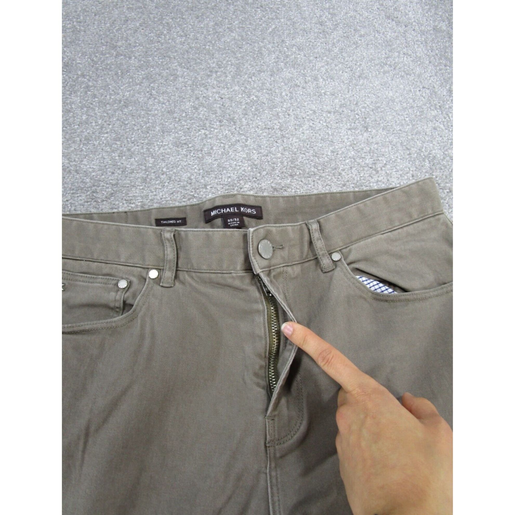 Michael Kors Michael Kors Mens 30 Taupe Brown Chinos Pants Tailored Fit 30X31 Size US 30 / EU 46 - 3 Thumbnail