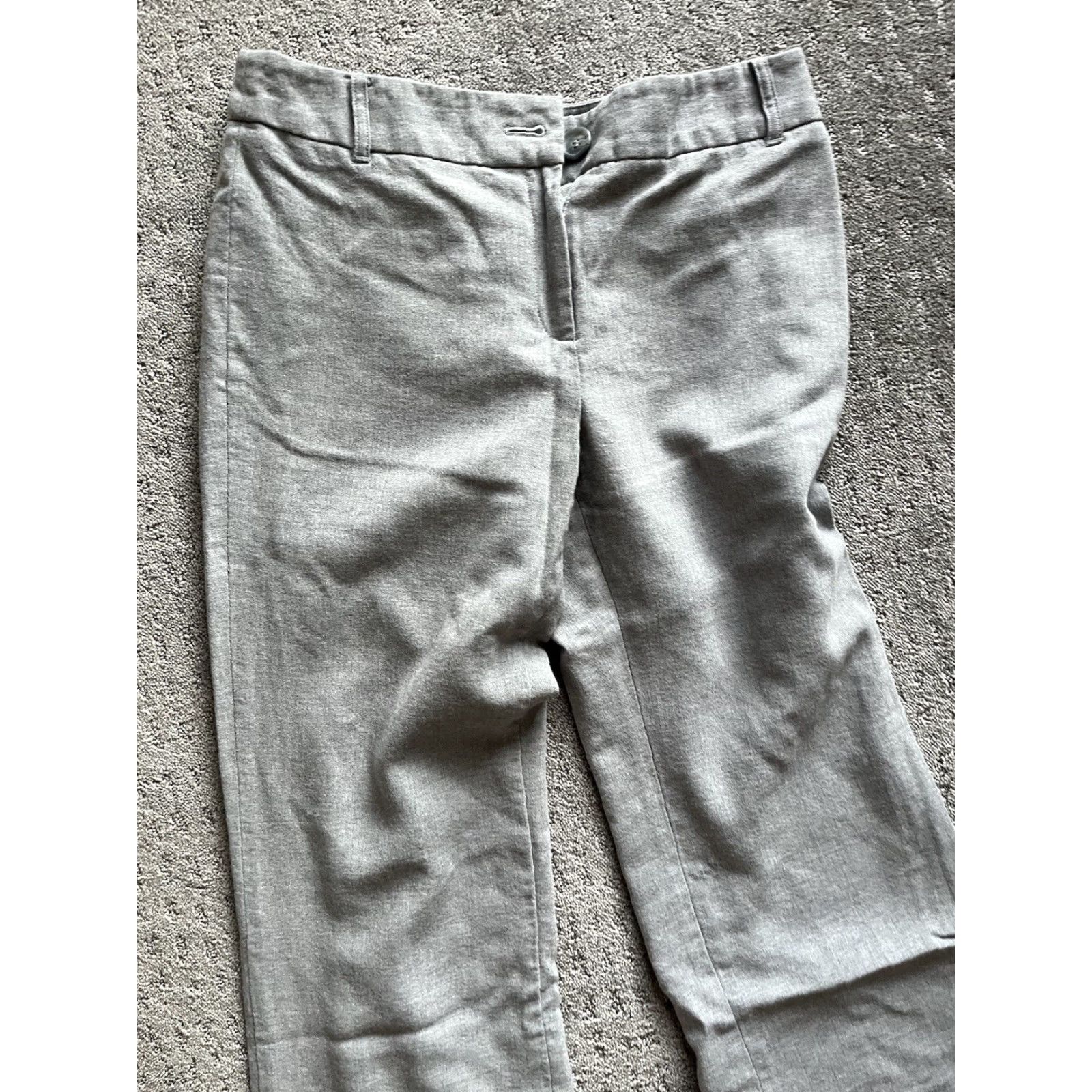 Ann Taylor ANN TAYLOR LOFT Womens Wide Leg Dress Pants Gray Wool Lined Size 8 Classic Fit Size 33" - 2 Thumbnail