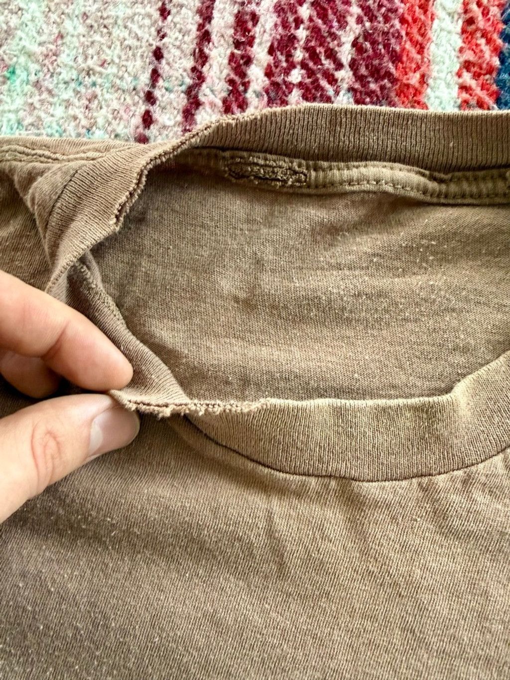 Hanes 70s Single Stitch Distressed Sun Faded Brown Tee M Size US M / EU 48-50 / 2 - 3 Thumbnail