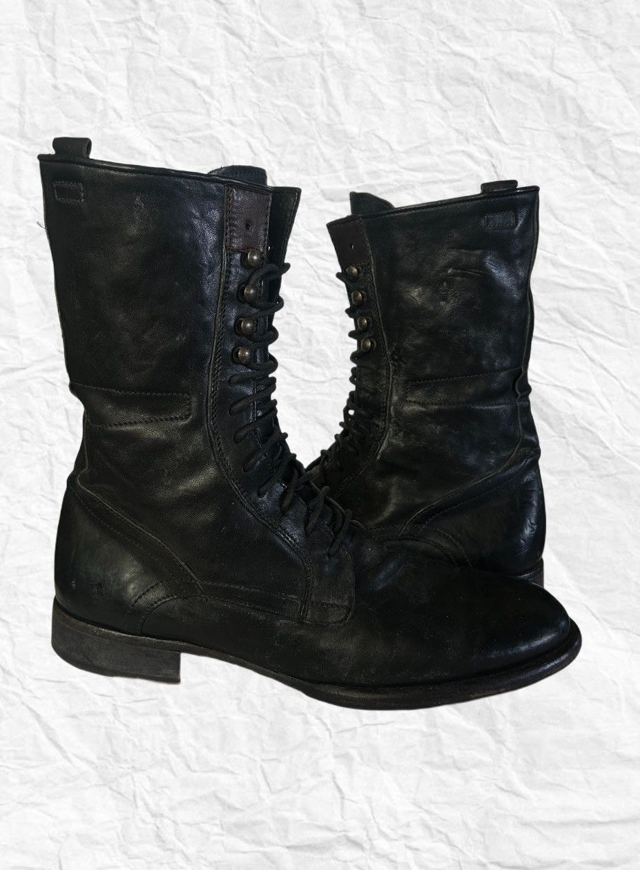 Kenneth Cole Kenneth Cole Black Leather Combat Boots Size US 10.5 / EU 43-44 - 2 Thumbnail
