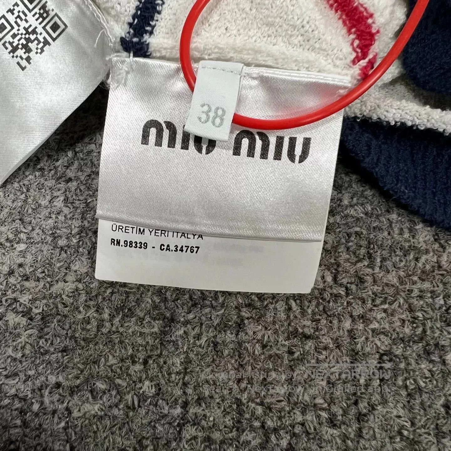 Miu Miu Miu Miu Terry Logo Striped Short Sleeve. Size S / US 4 / IT 40 - 8 Thumbnail
