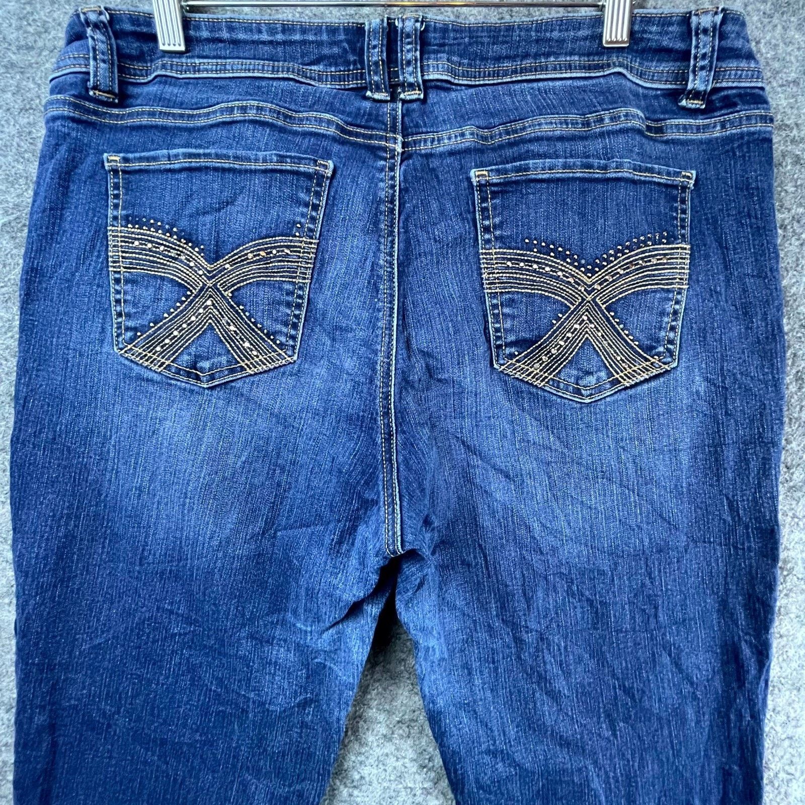 Apt. 9 Apt. 9 Jeans Womens 14 Blue Embellished Y2K Bootcut Stretch Size 36" / US 14 / IT 50 - 3 Thumbnail