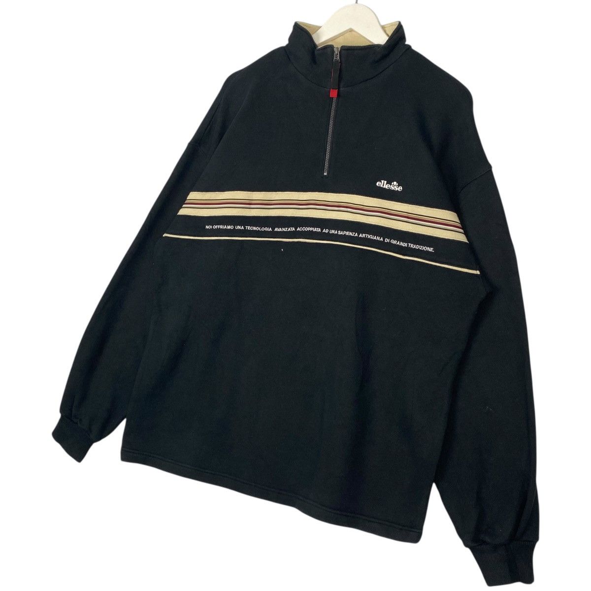 Vintage Vintage Ellesse Half Zip Sweatshirt Pullover Black Size L Size US L / EU 52-54 / 3 - 2 Thumbnail