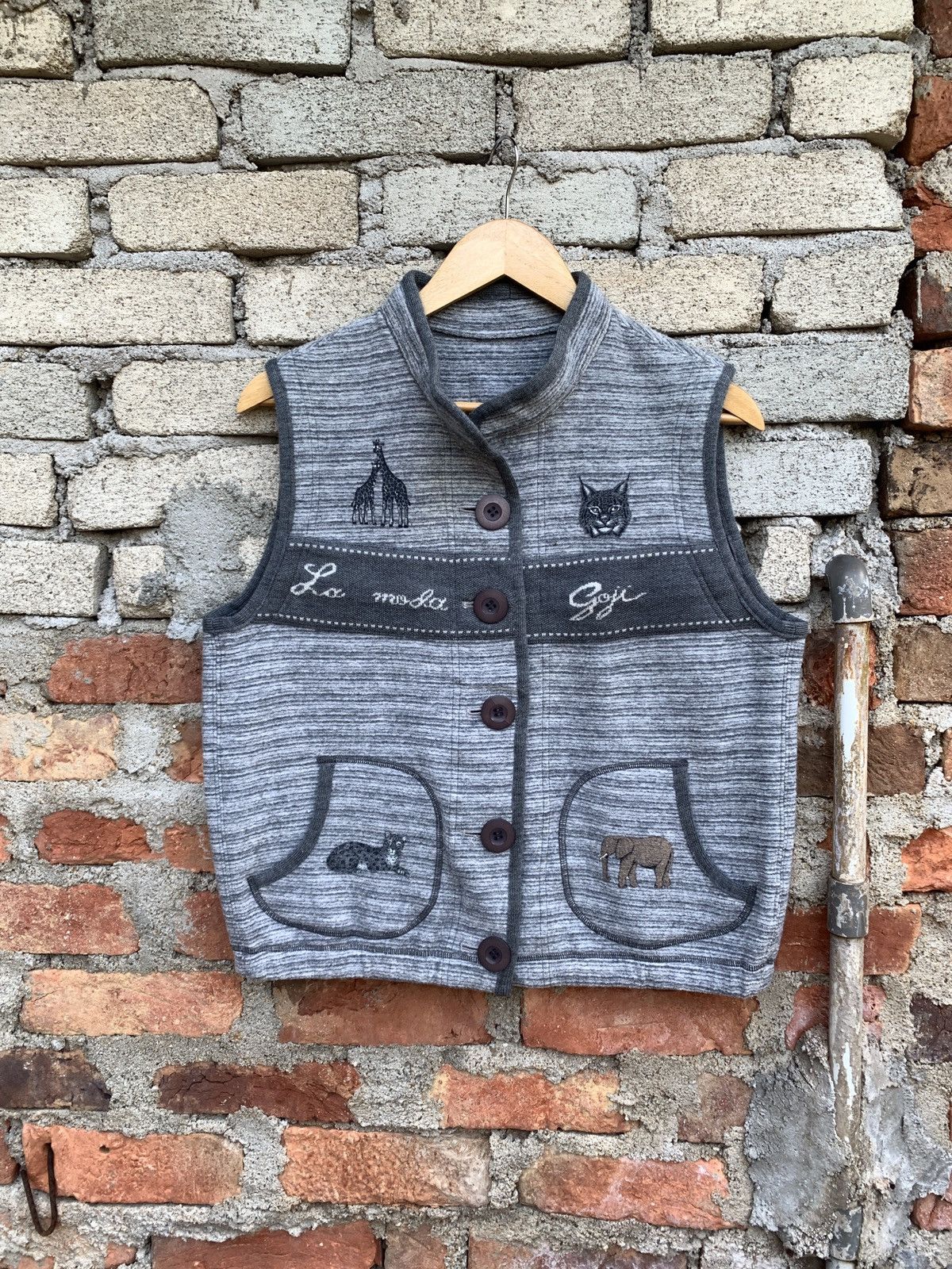 image of Seditionaries x Vintage Lamoda Goji Wool Vest Nice Design in Black, Men's (Size Small)