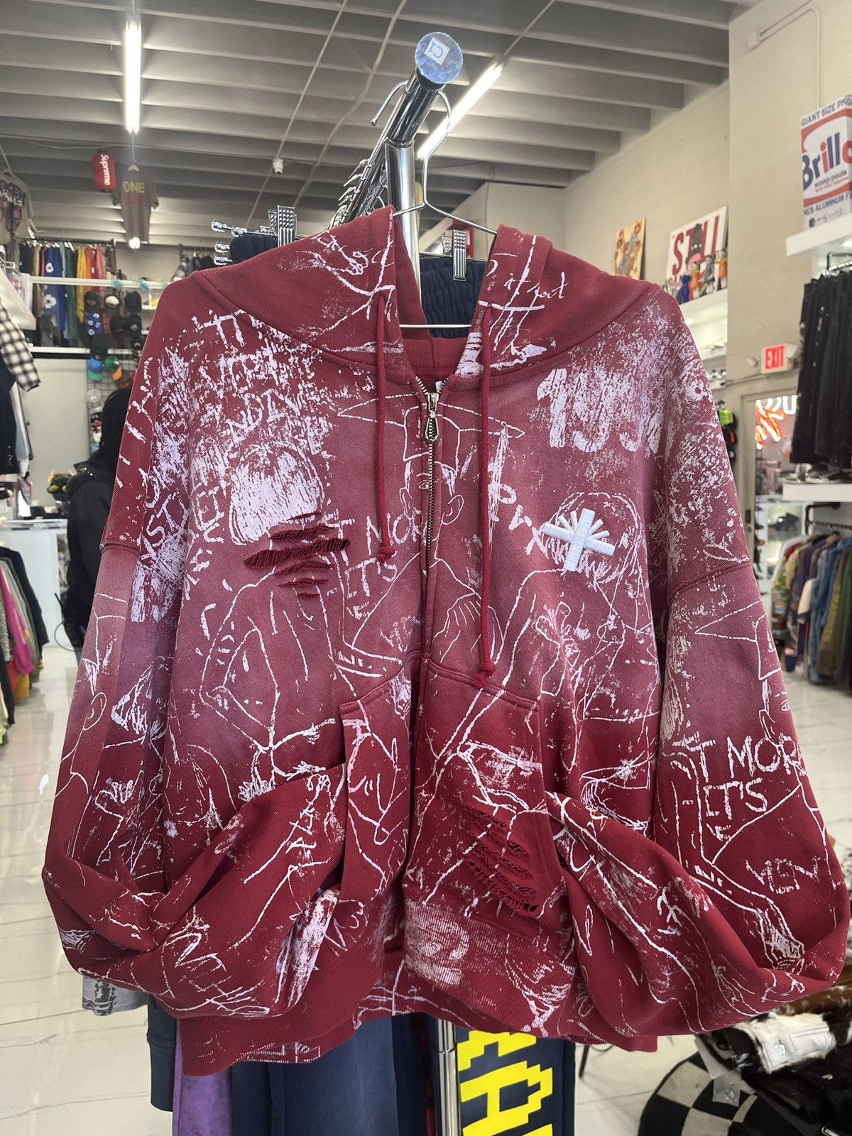 Vertabrae Silo Sketch Zip-Up Hoodie Red Size US XL / EU 56 / 4 - 1 Thumbnail