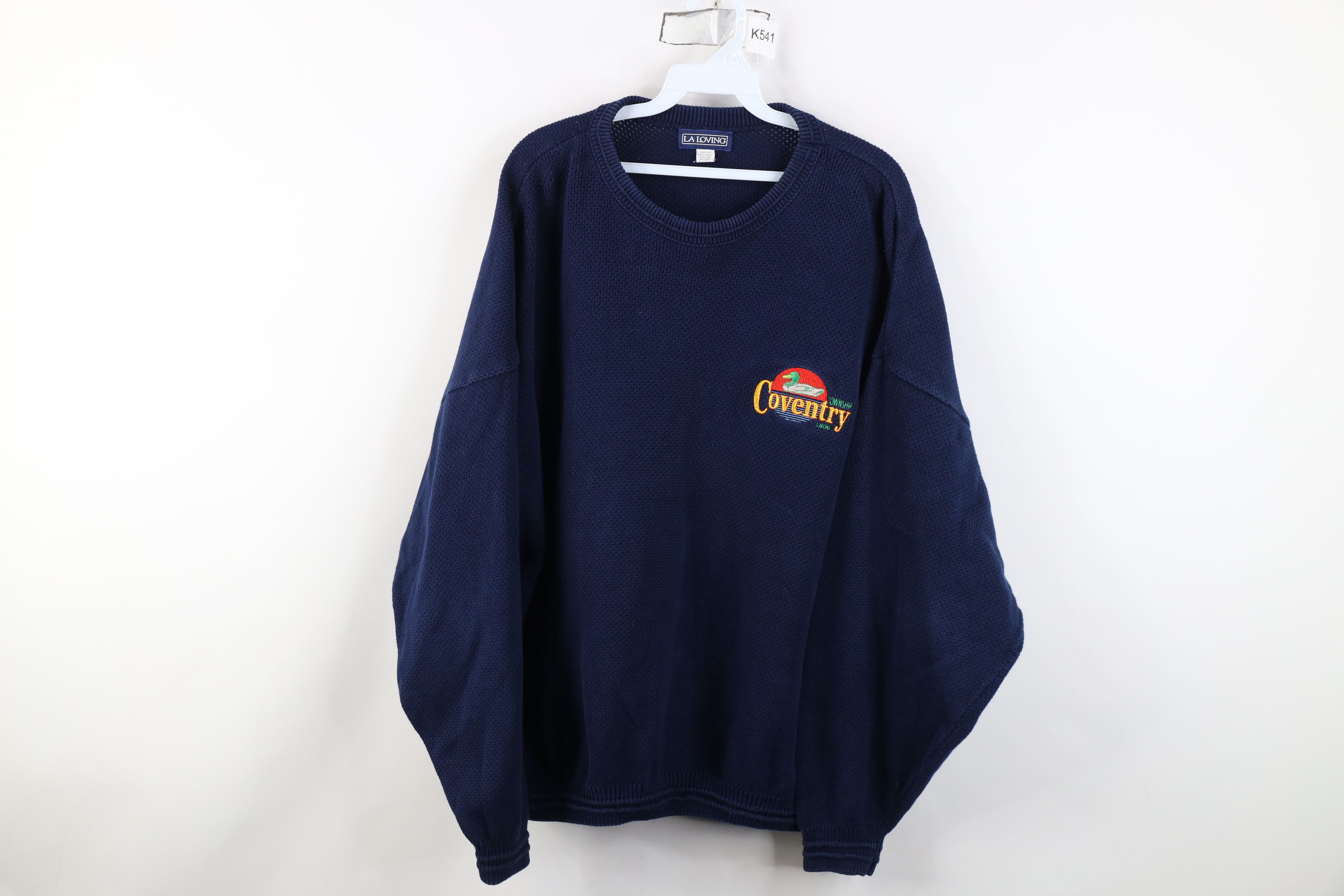 Vintage Vintage 90s Coventry Township Ohio Knit Sweater Blue USA Size US XXL / EU 58 / 5 - 1 Thumbnail